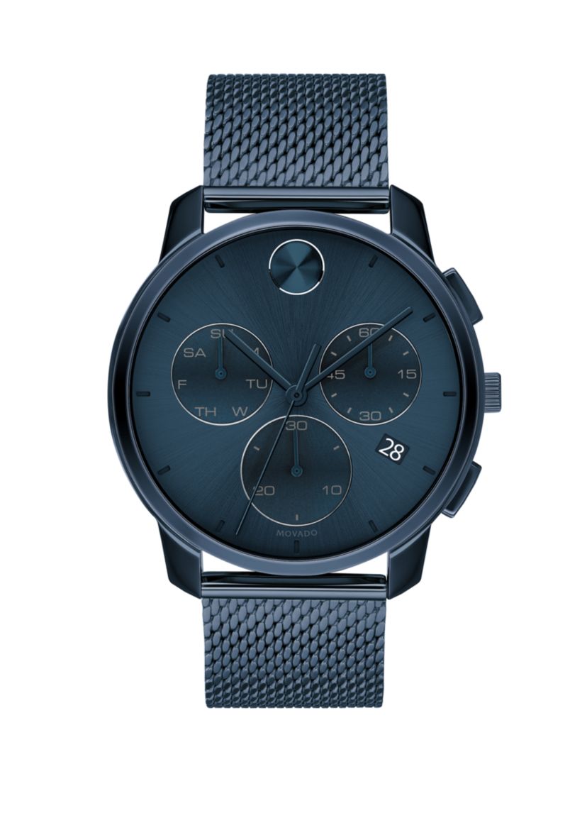 Mens 42 Millimeter Stainless Steel Bold Mesh Bracelet Watch