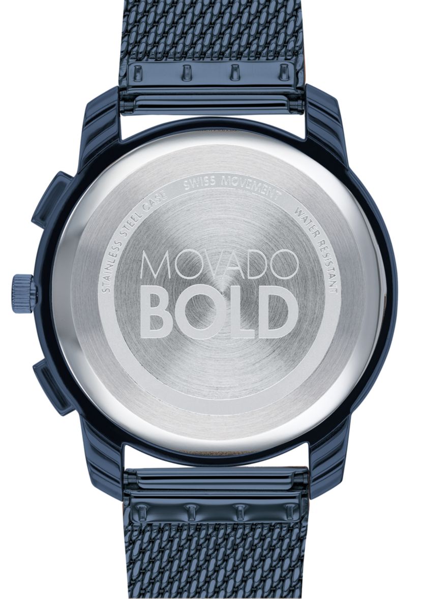 Mens 42 Millimeter Stainless Steel Bold Mesh Bracelet Watch