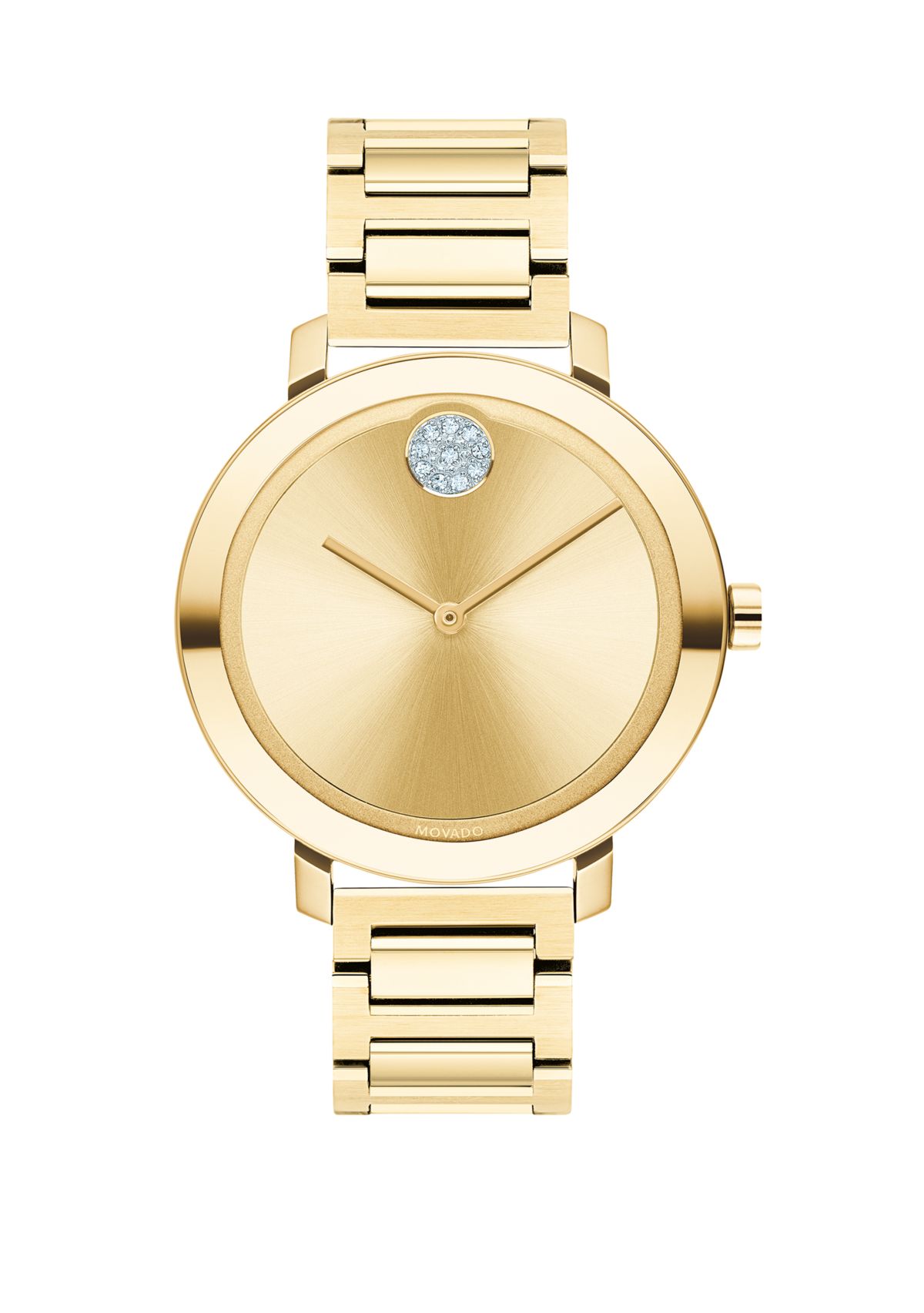 Womens Gold Ion-Plated Stainless Steel Bold Bracelet Watch