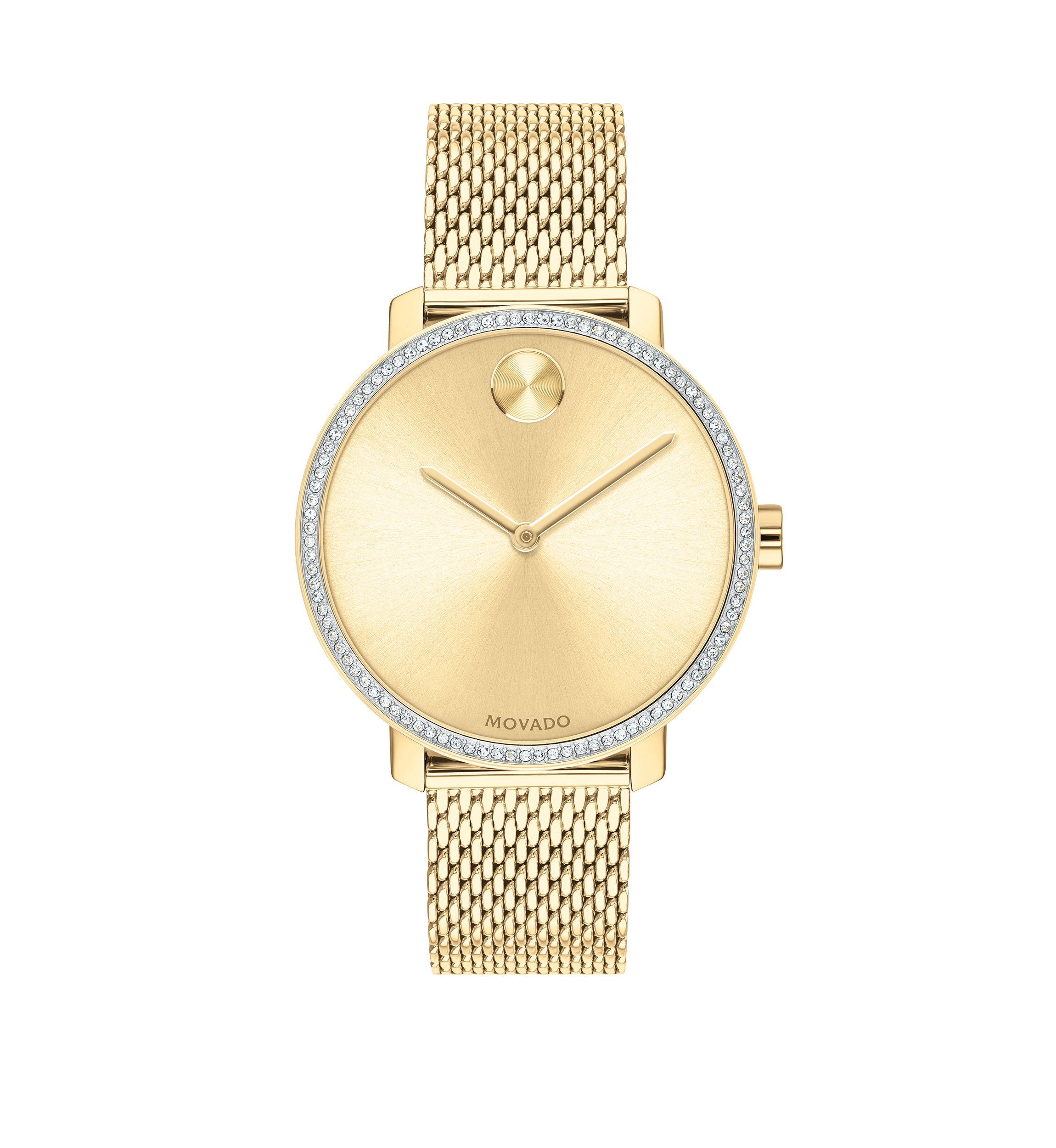 Womens Gold Tone Stainless Steel BOLD Mesh Bracelet Watch