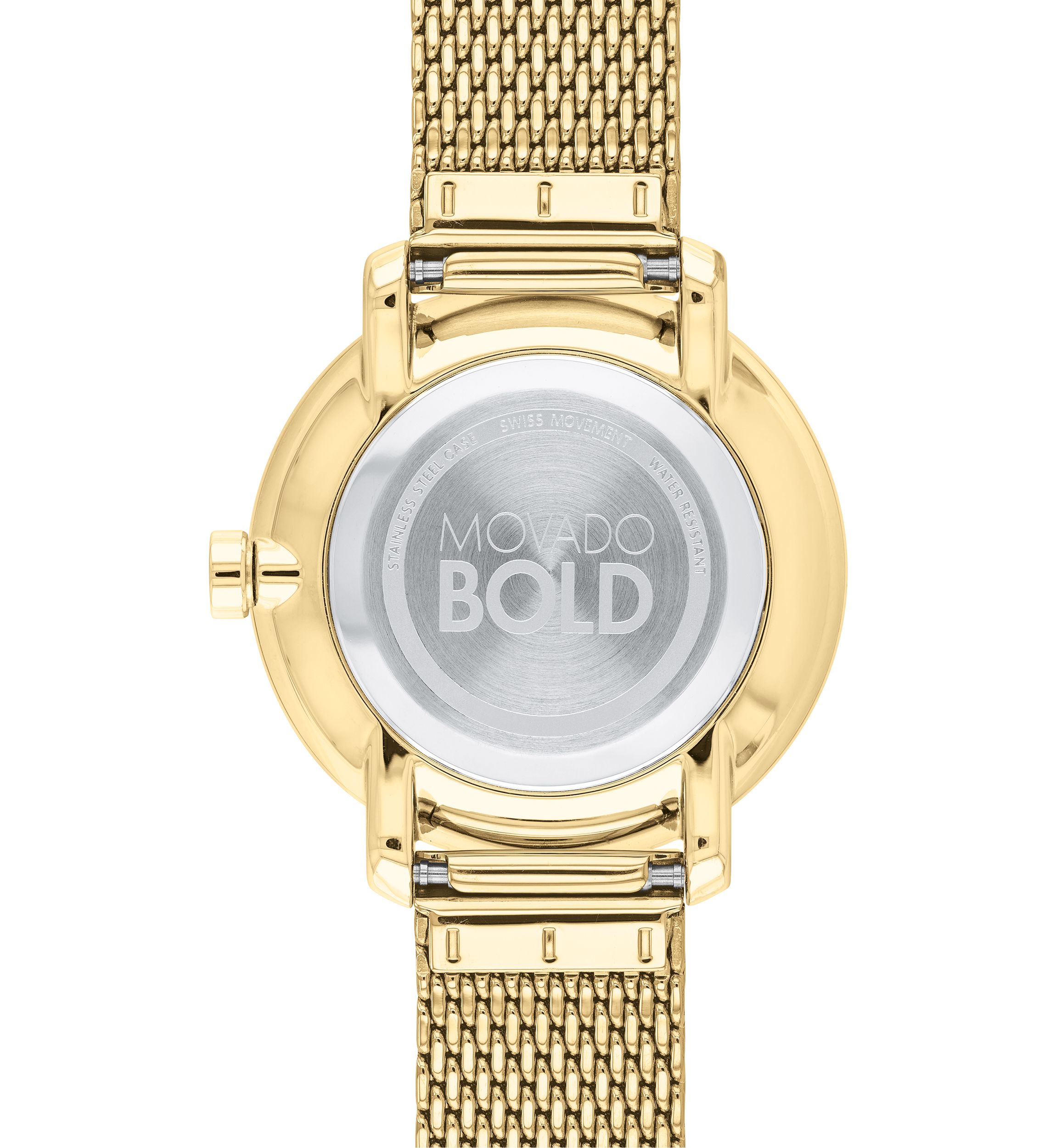 Womens Gold Tone Stainless Steel BOLD Mesh Bracelet Watch