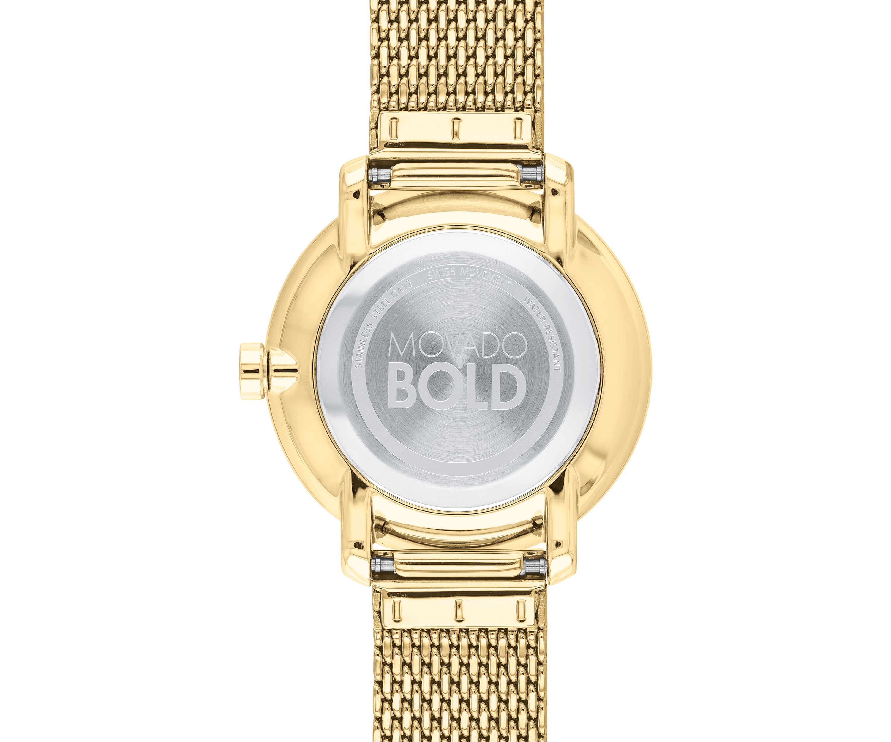 Womens Gold Tone Stainless Steel BOLD Mesh Bracelet Watch