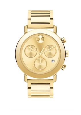 Movado Mens Gold-Tone Metal Stainless Steel Bold Bracelet Watch, Gold -  0885997354455