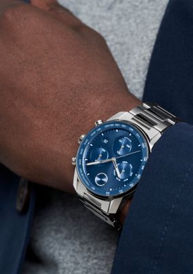 Bold Blue Dial Bracelet Watch 