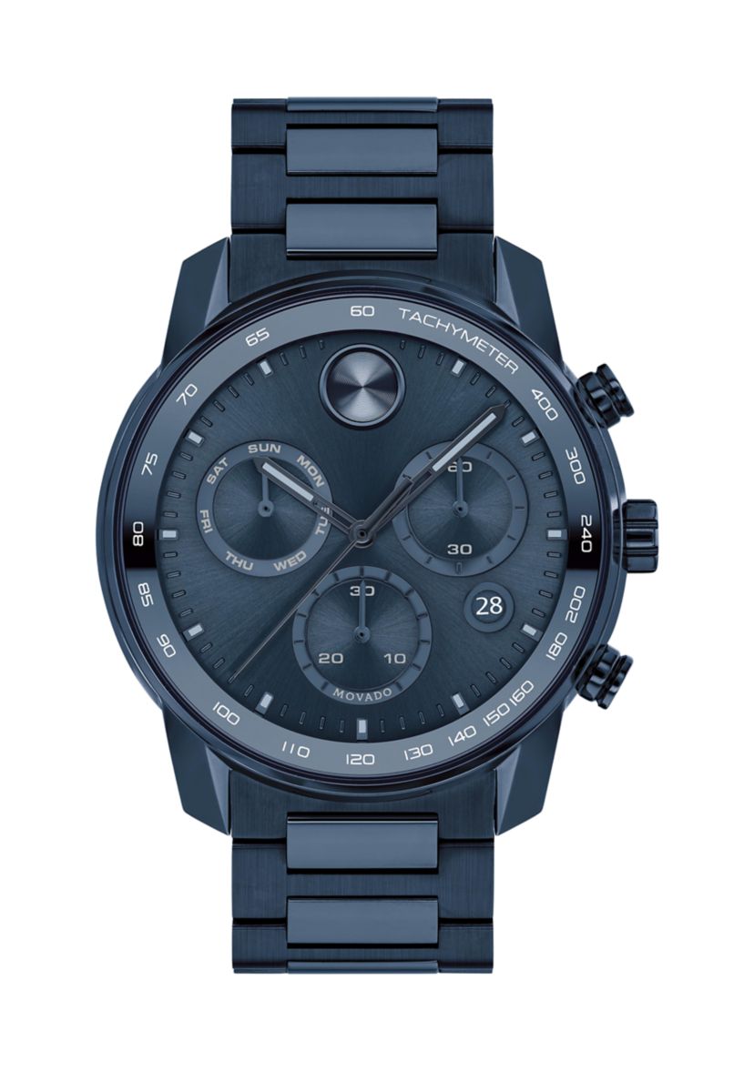 Mens Bold Dark Blue Bracelet Watch