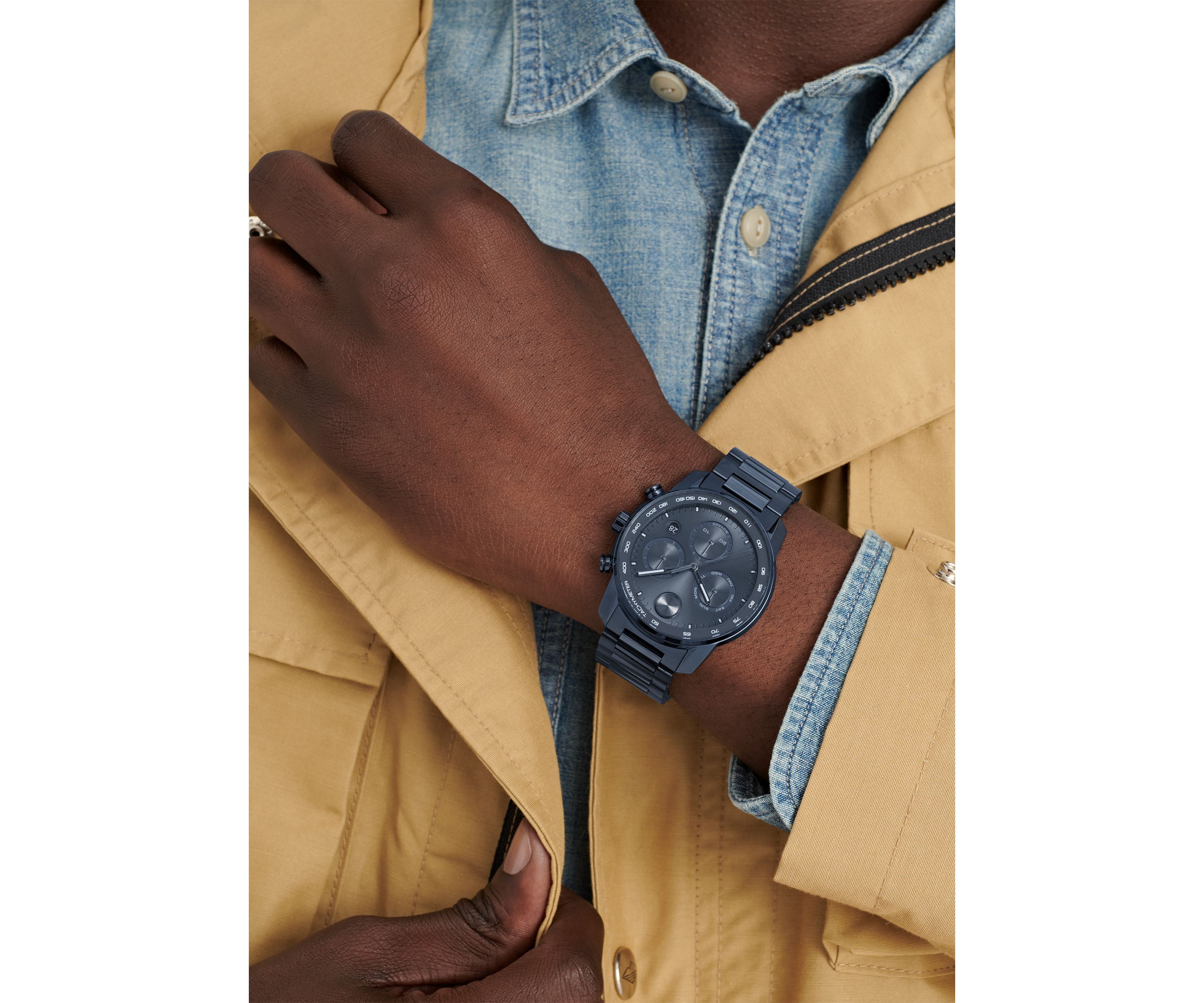 Mens Bold Dark Blue Bracelet Watch