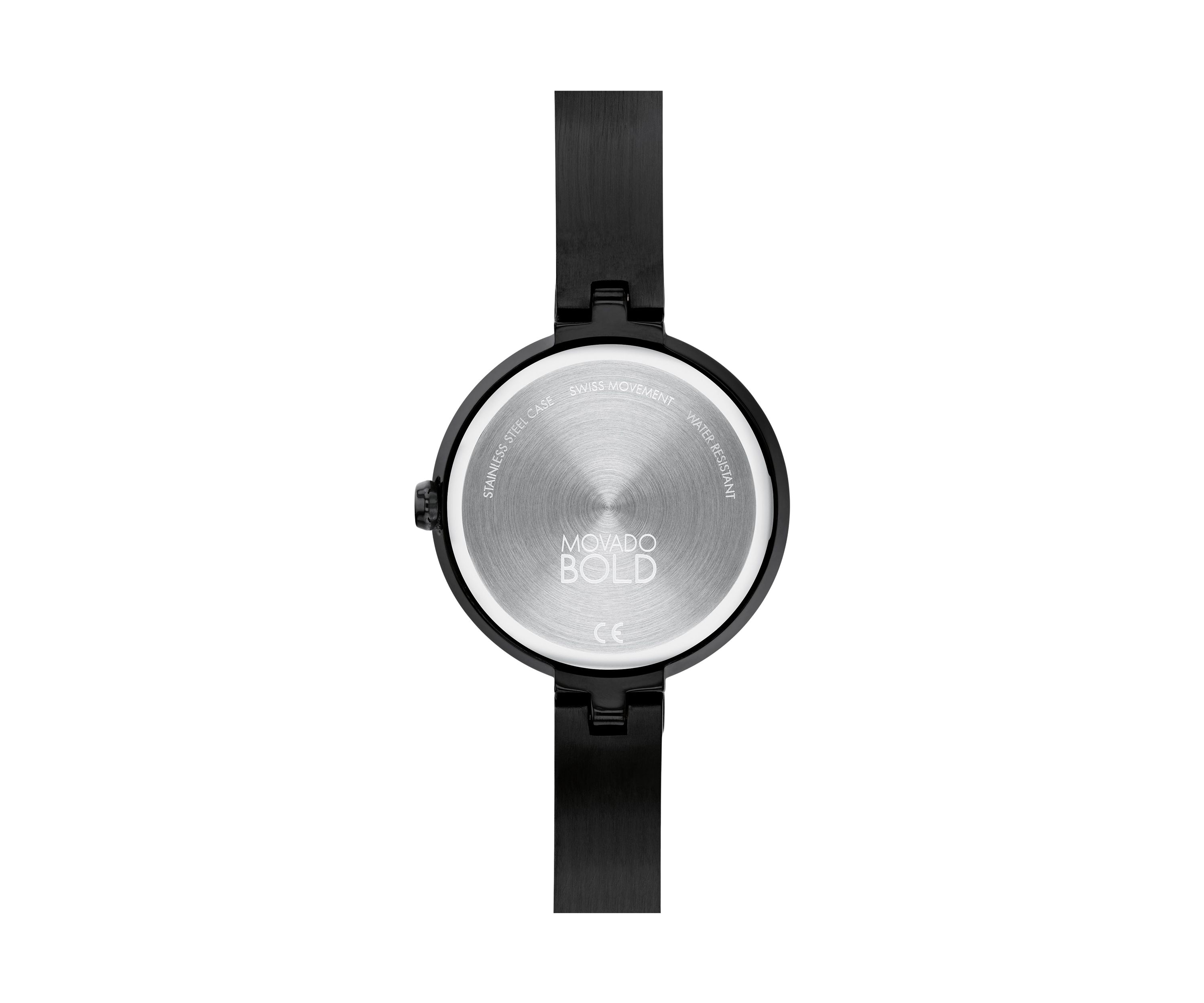 Bold Black Dial Bangle Watch