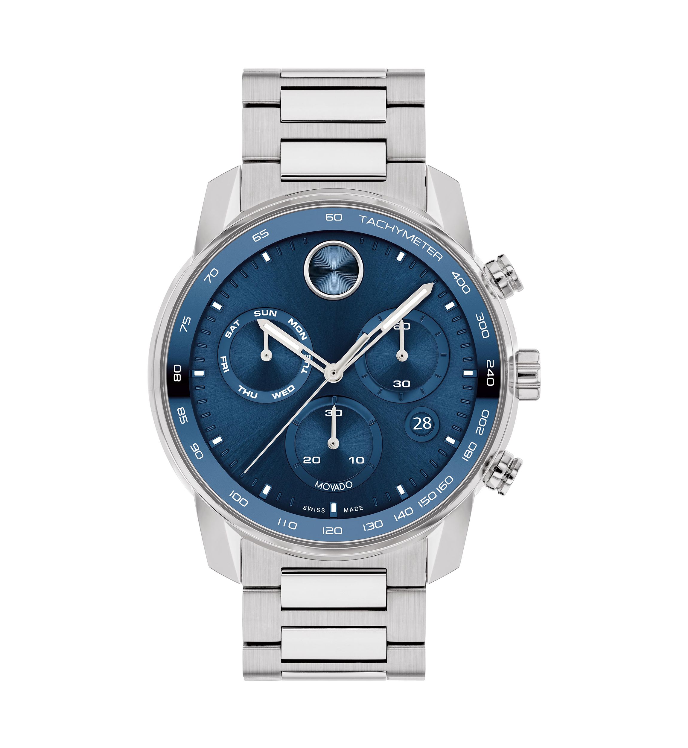 44 Millimeter Stainless Steel Chronograph Watch