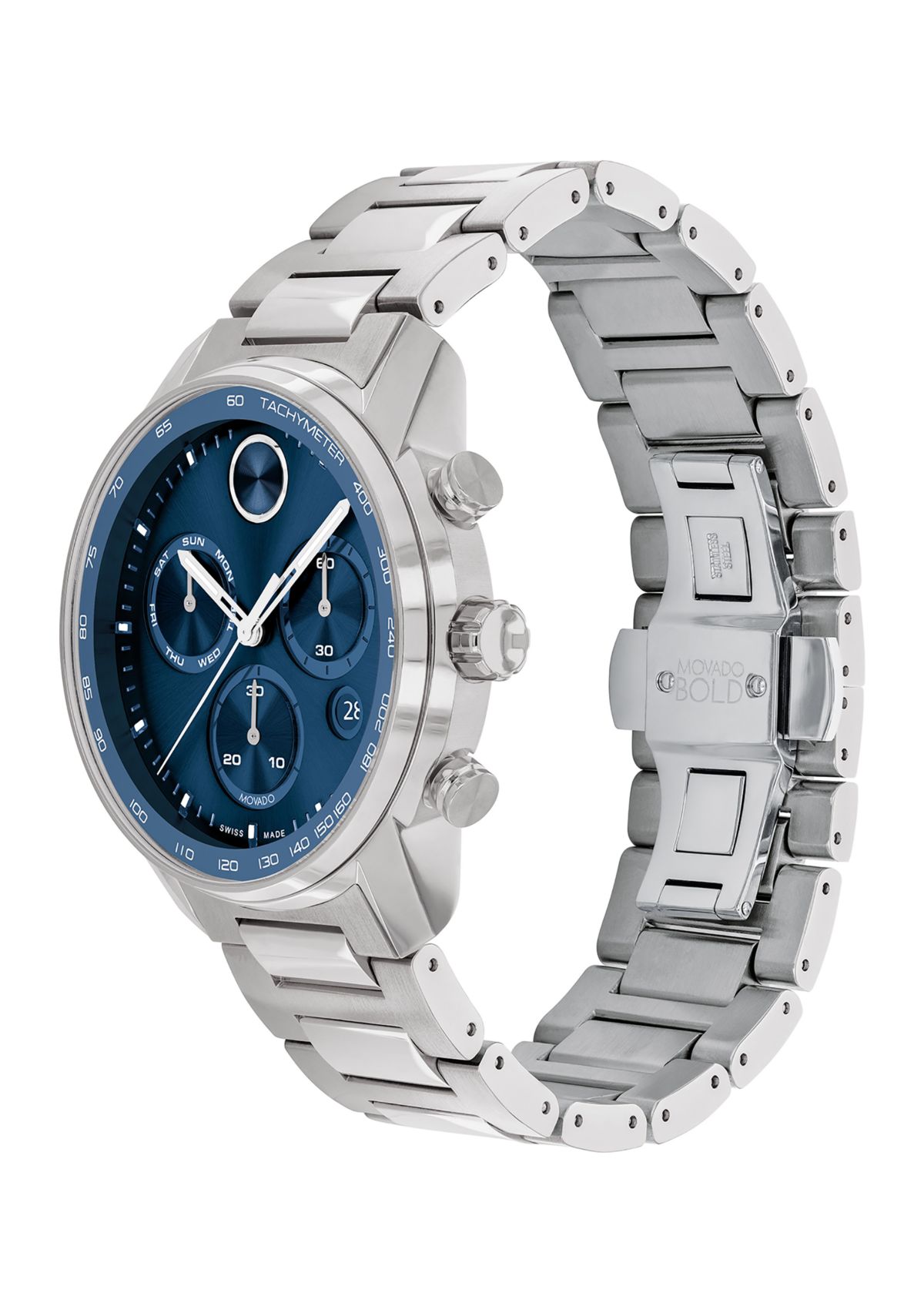 44 Millimeter Stainless Steel Chronograph Watch