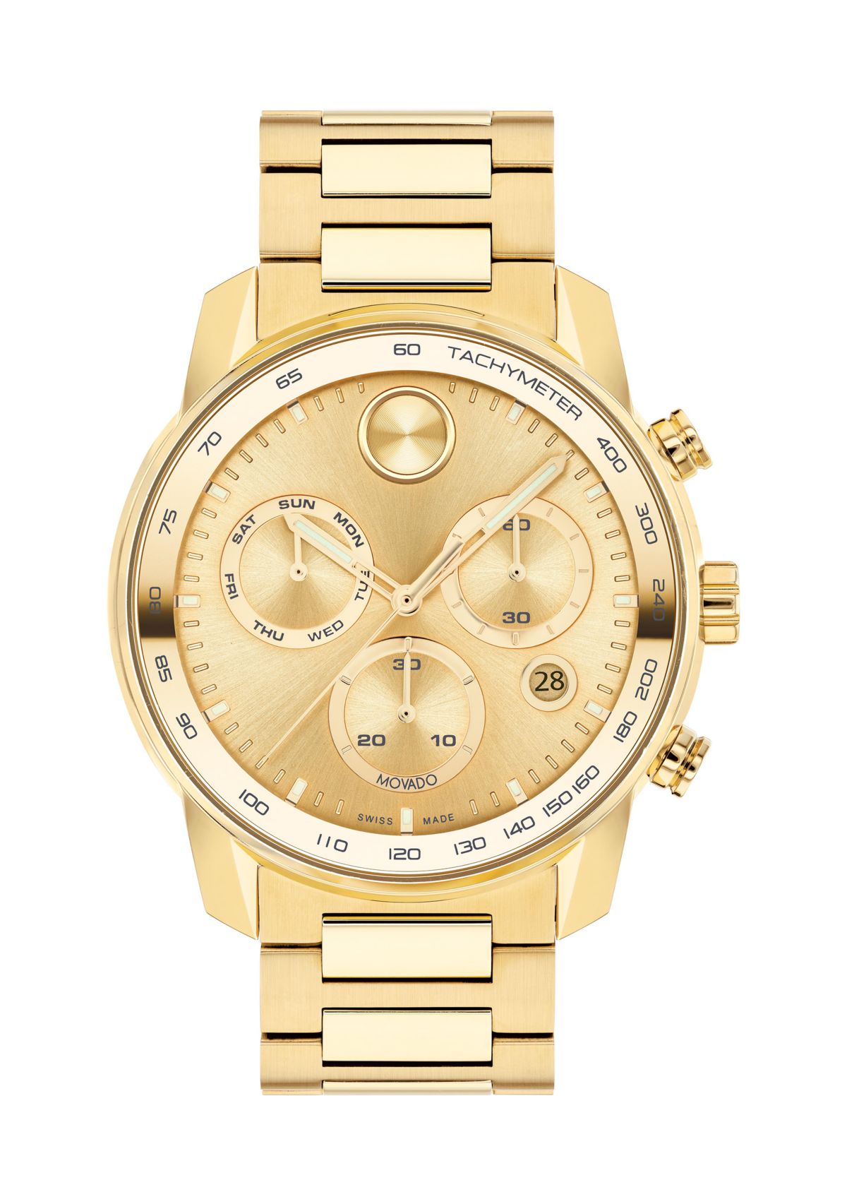 Bold Gold Steel Bracelet Watch
