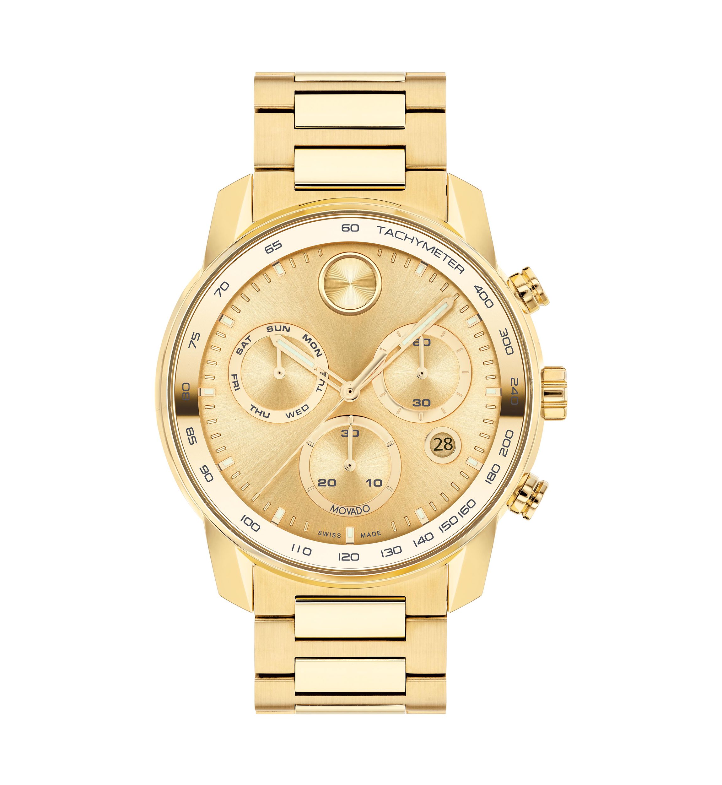 Bold Gold Steel Bracelet Watch