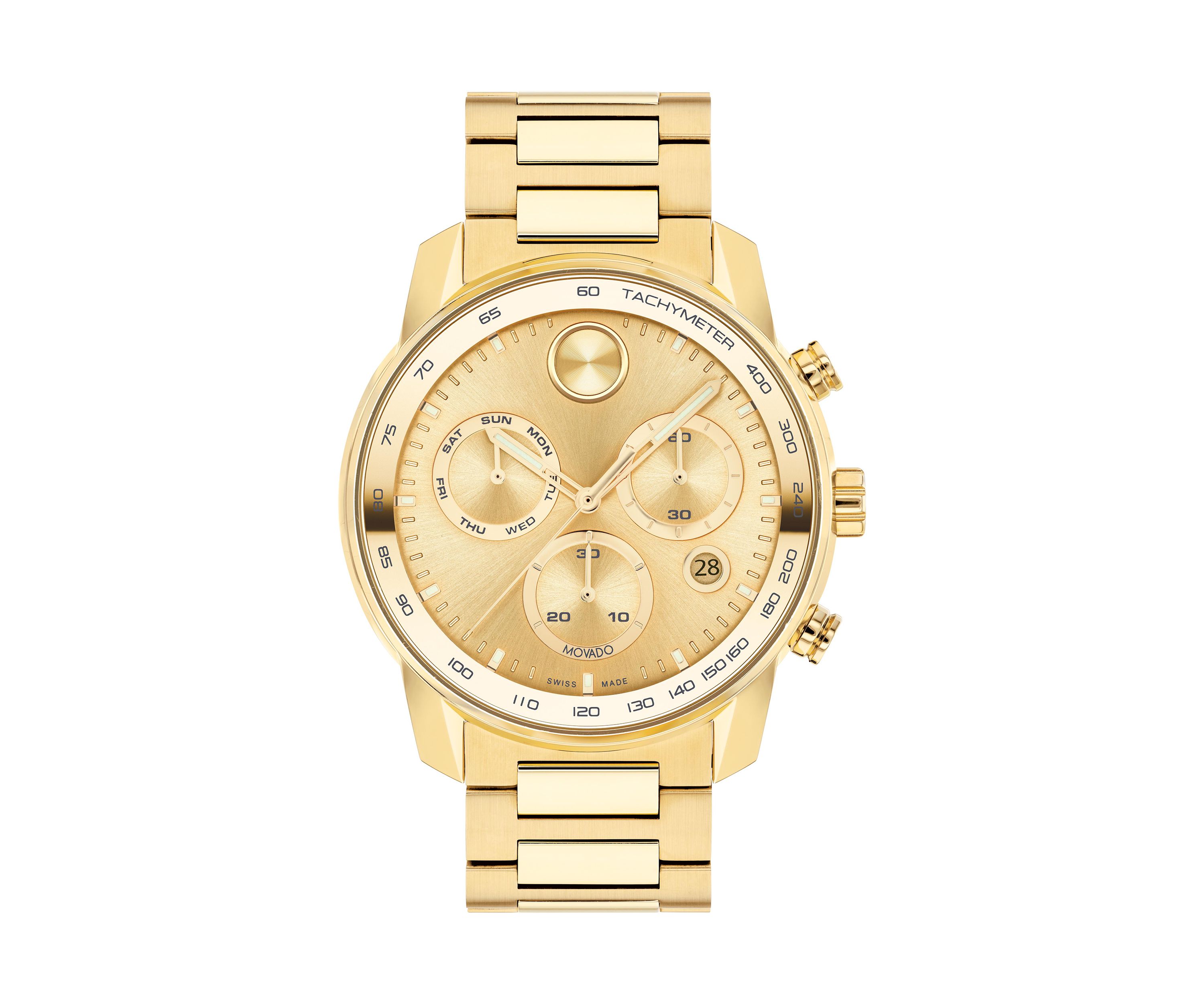 Bold Gold Steel Bracelet Watch