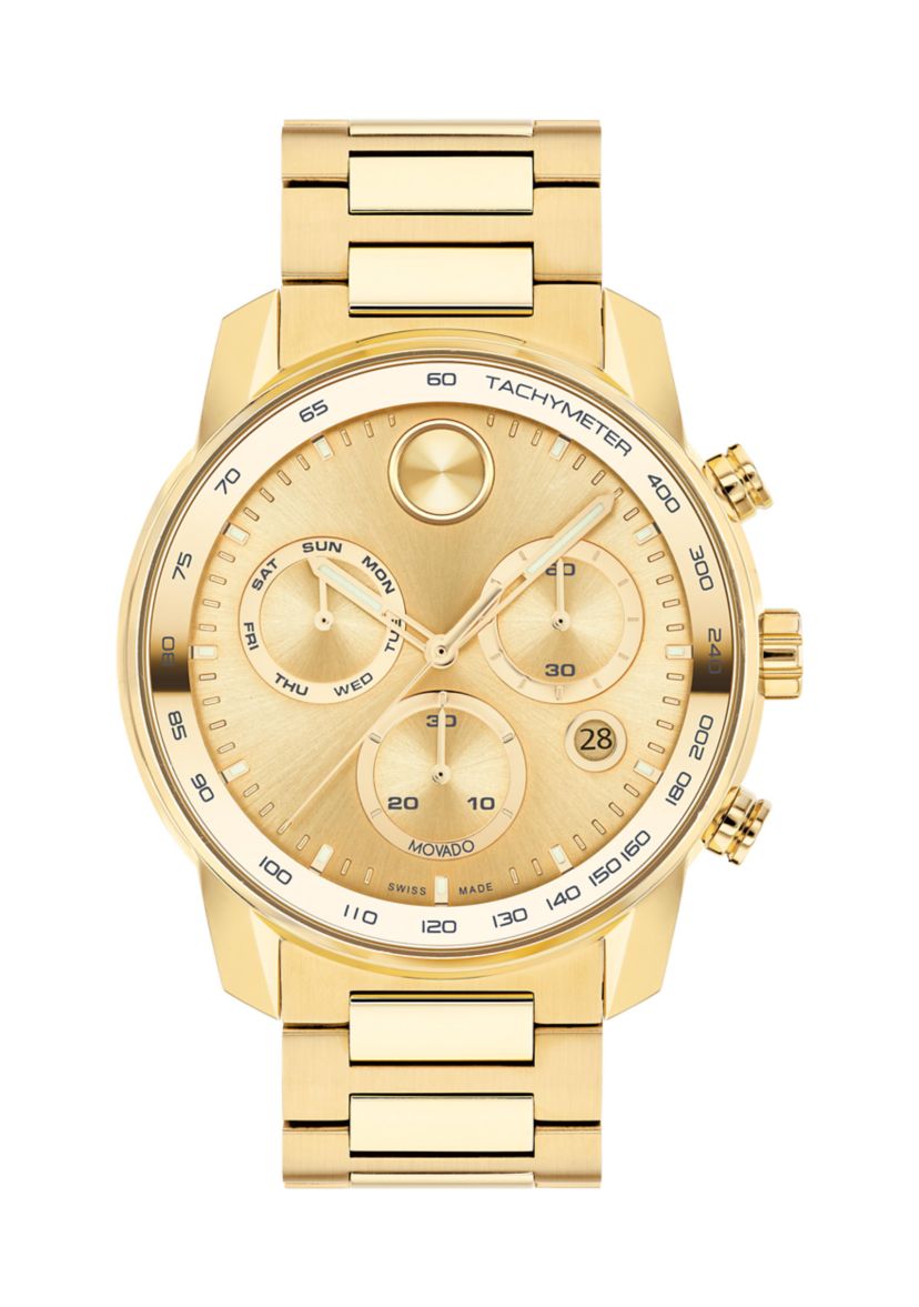 Bold Gold Steel Bracelet Watch