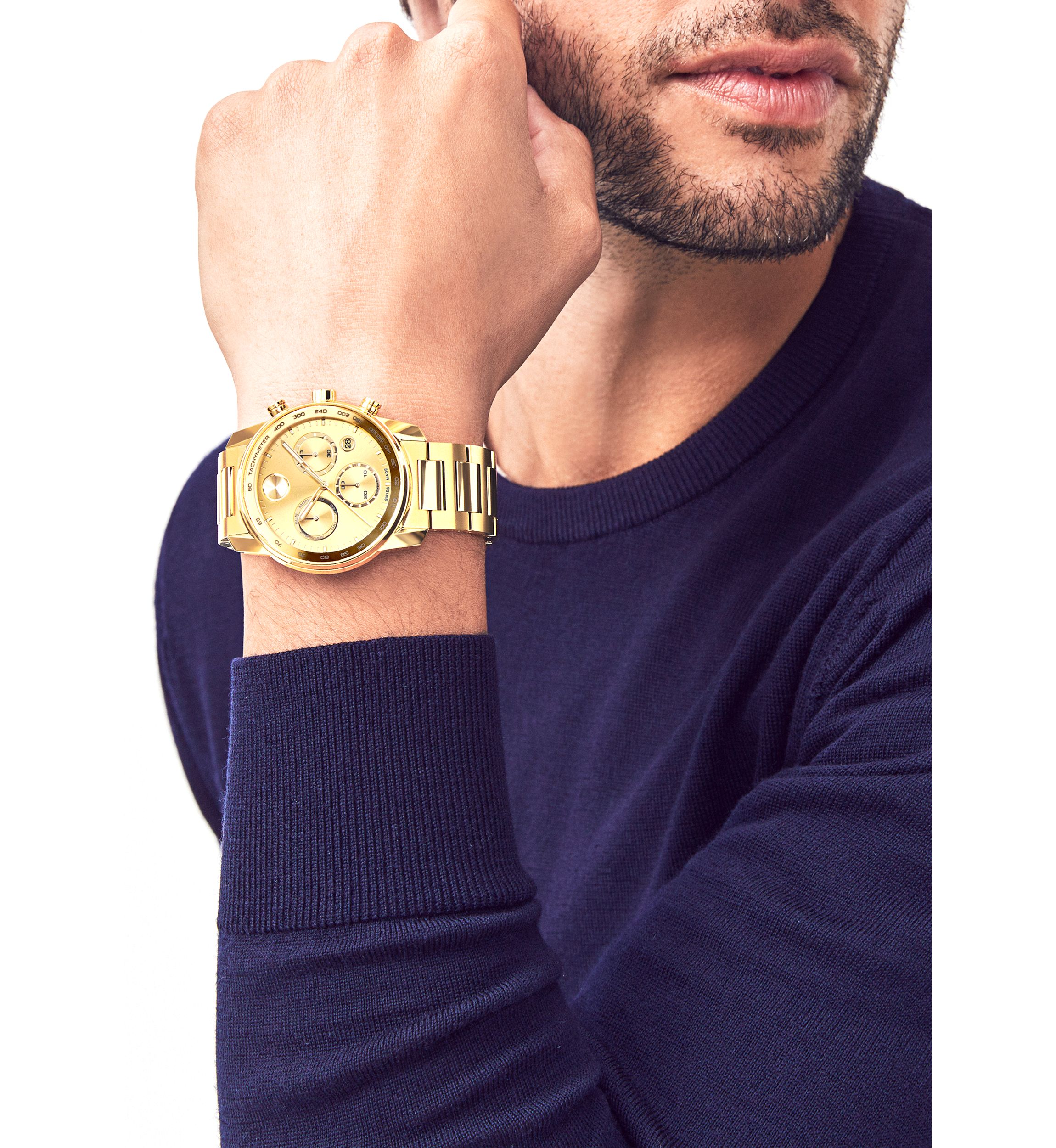 Bold Gold Steel Bracelet Watch