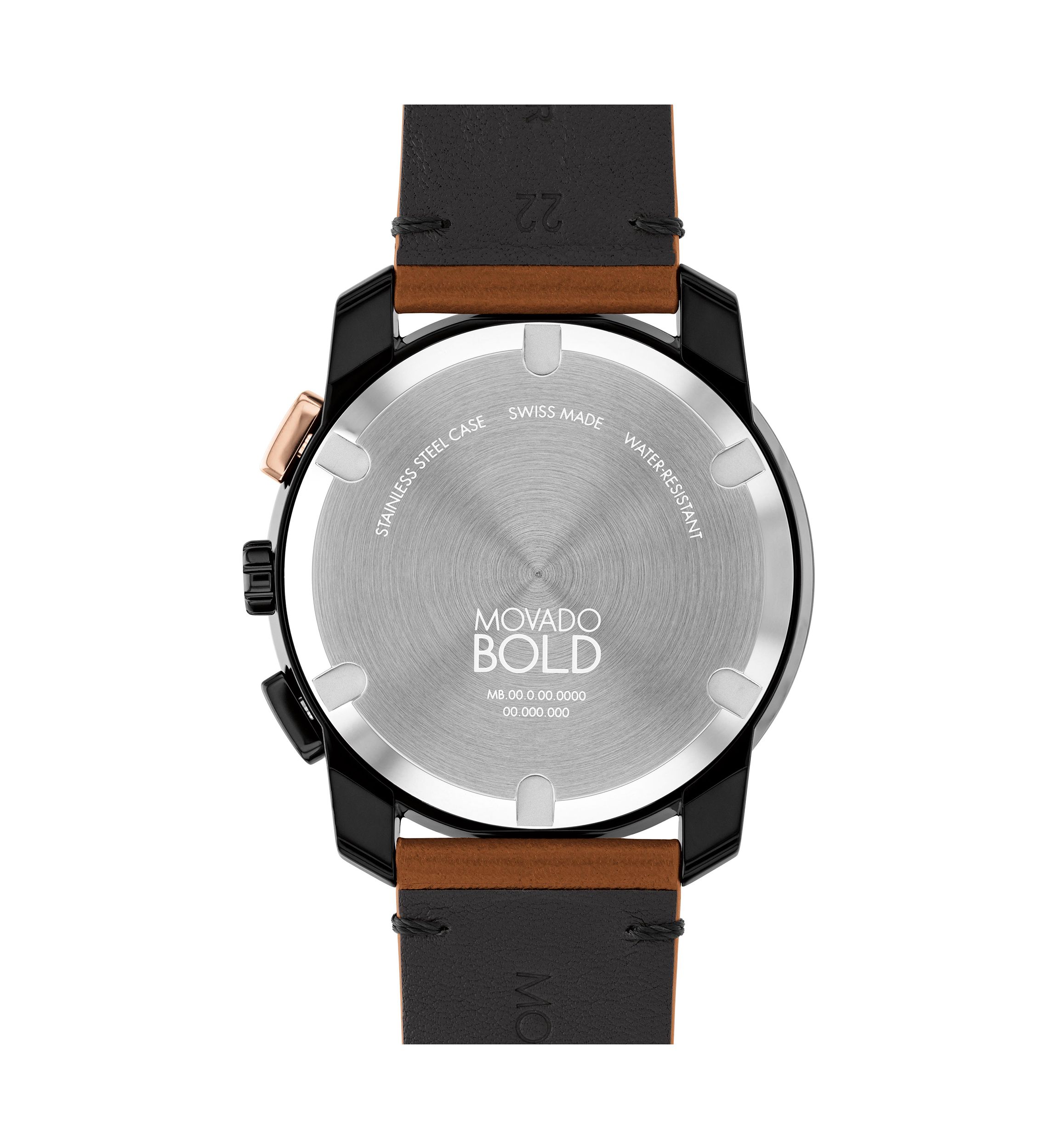 Mens Bold TR90 Chrono Brown Leather Band Watch