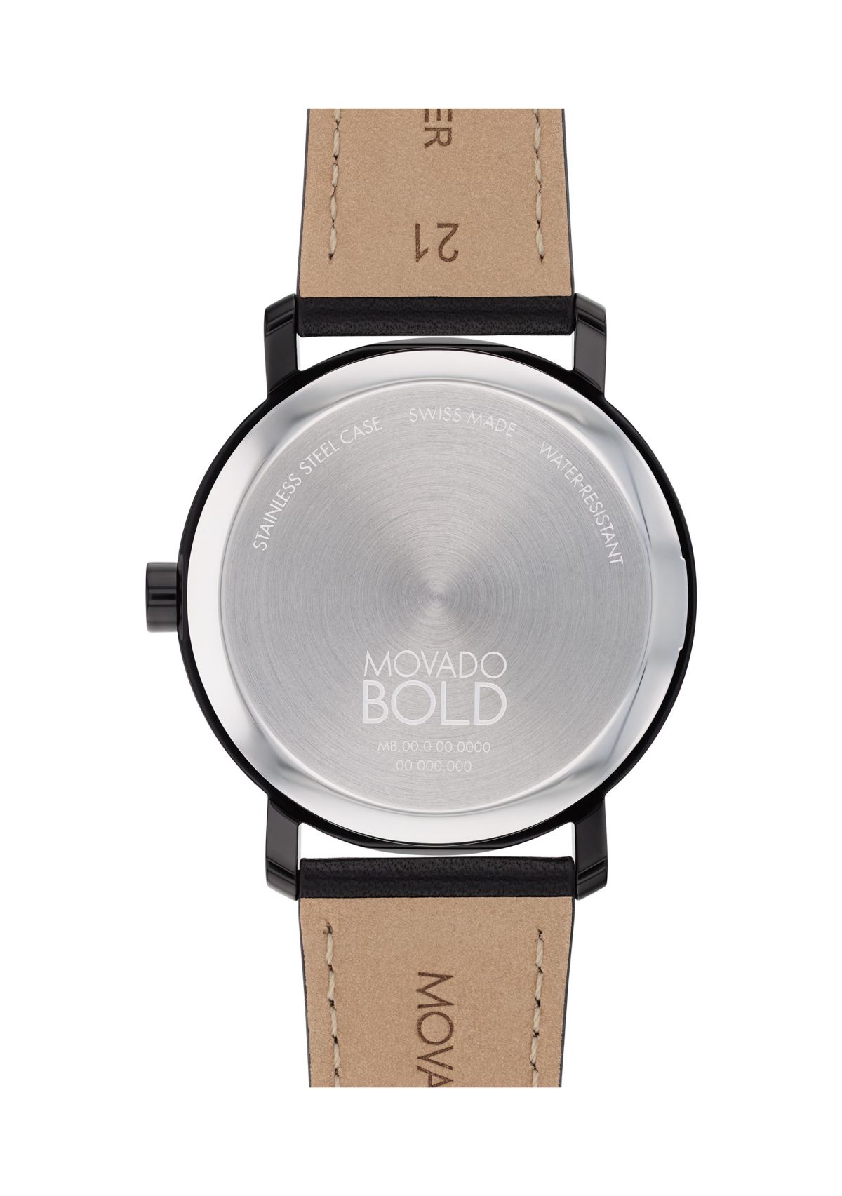 Mens Bold Evolution 2 Black Dial Black Leather Band Watch 