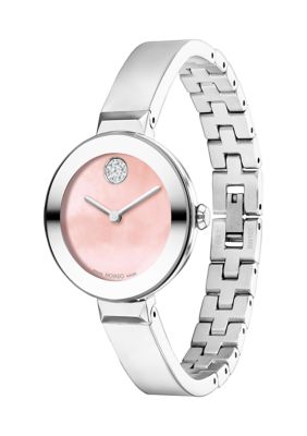 Movado Pink Dial Bangle Watch | Belk