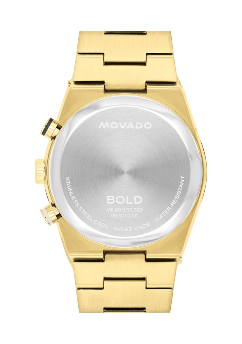 Bold Quest Black Chronograph Gold Tone Watch