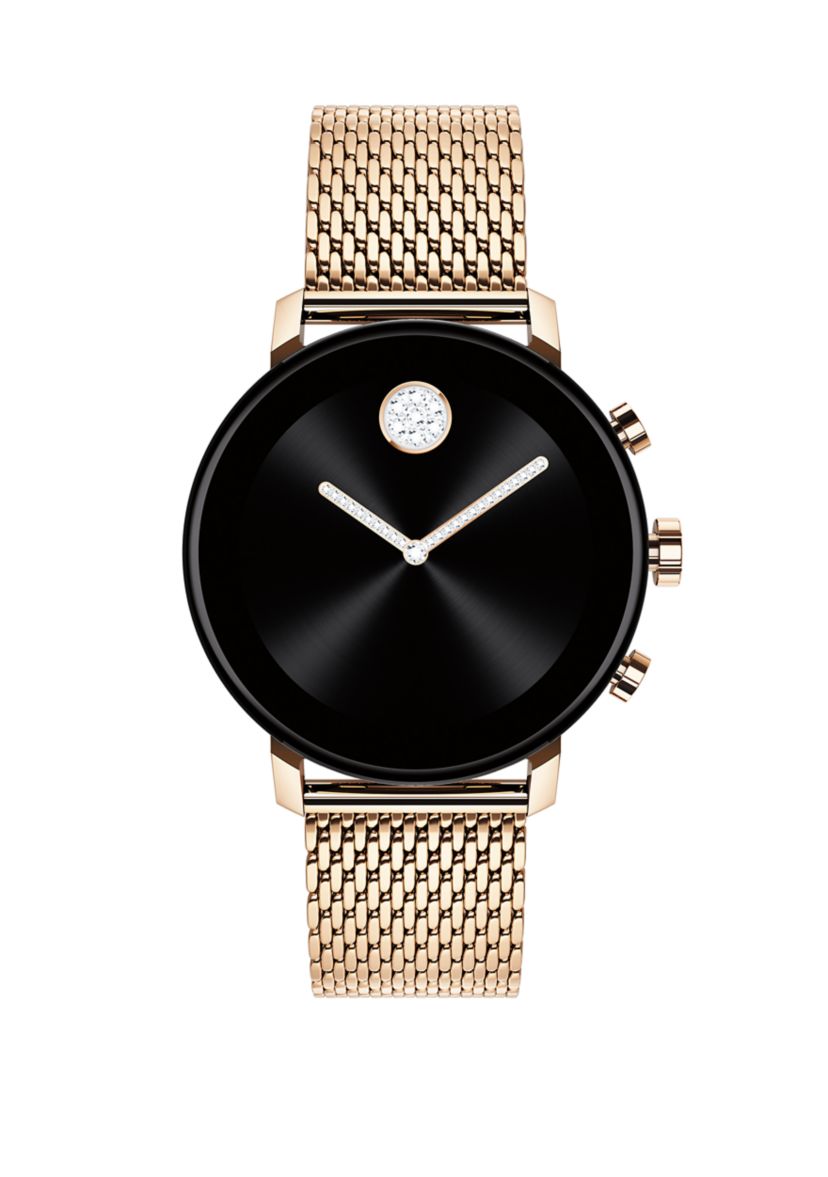Womens Rose Gold Ion Plated Stainless Steel Connect 2.0 Smartwatch 