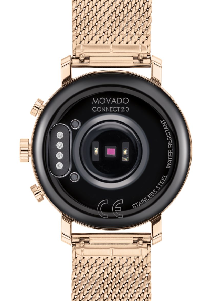 Womens Rose Gold Ion Plated Stainless Steel Connect 2.0 Smartwatch 