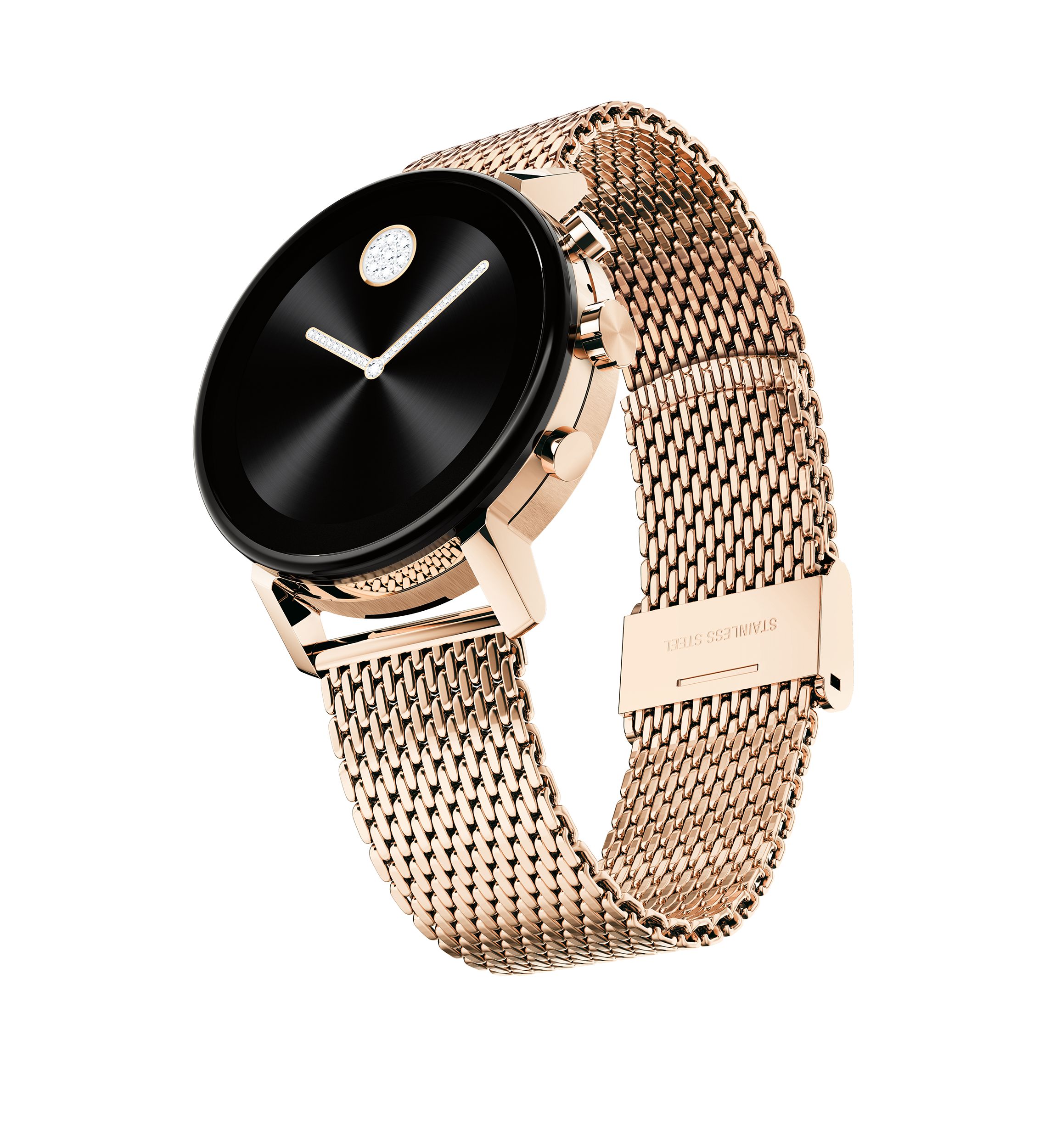 Womens Rose Gold Ion Plated Stainless Steel Connect 2.0 Smartwatch 