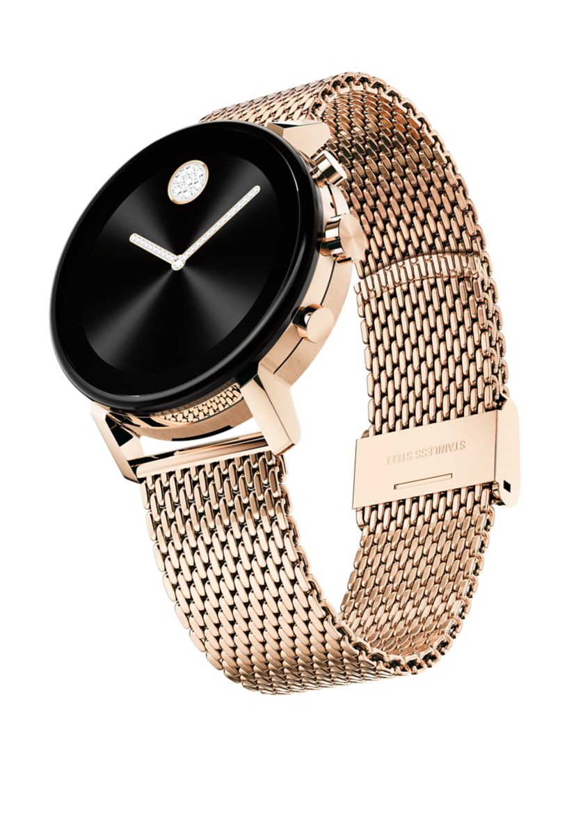 Womens Rose Gold Ion Plated Stainless Steel Connect 2.0 Smartwatch 
