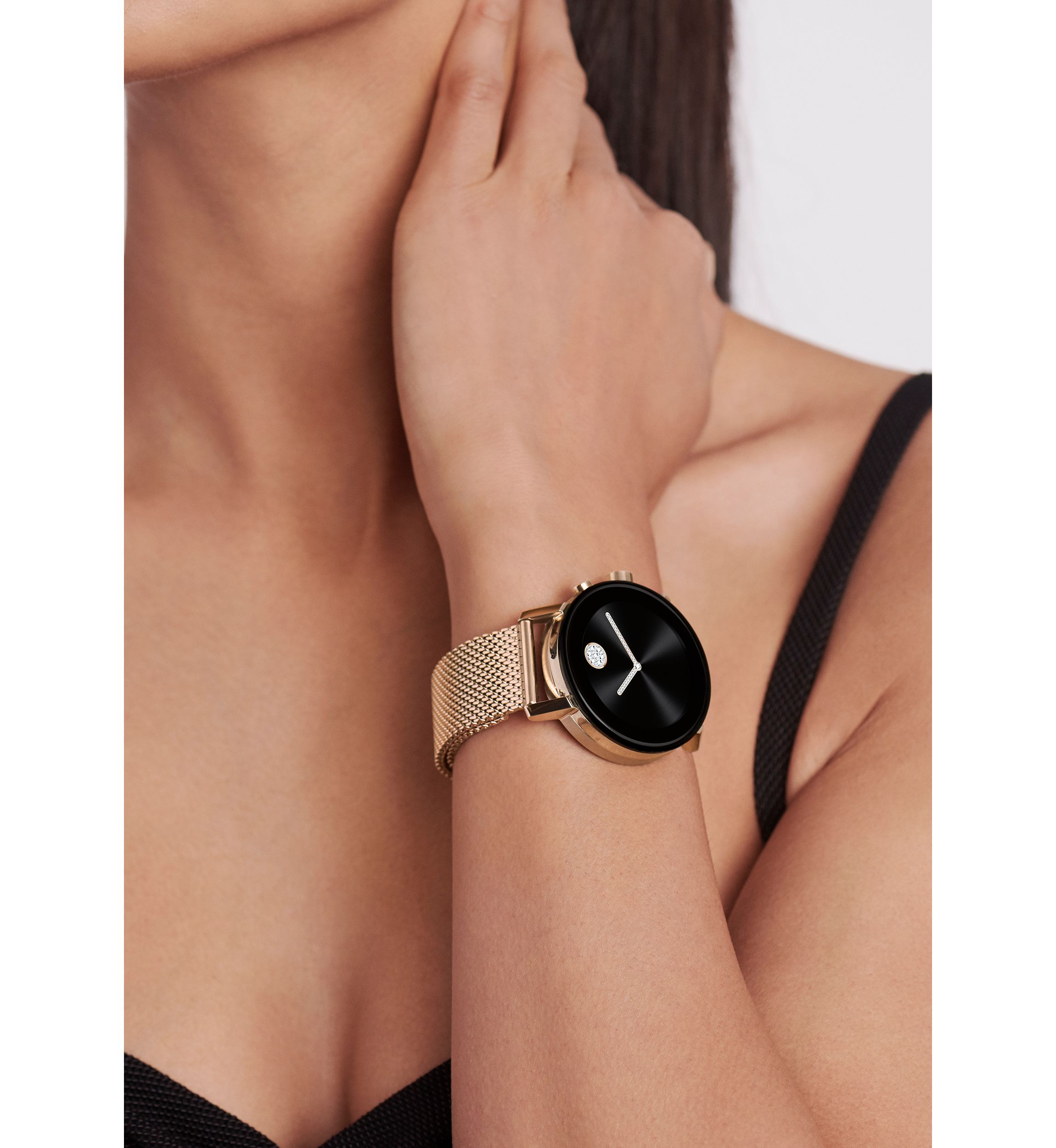 Womens Rose Gold Ion Plated Stainless Steel Connect 2.0 Smartwatch 