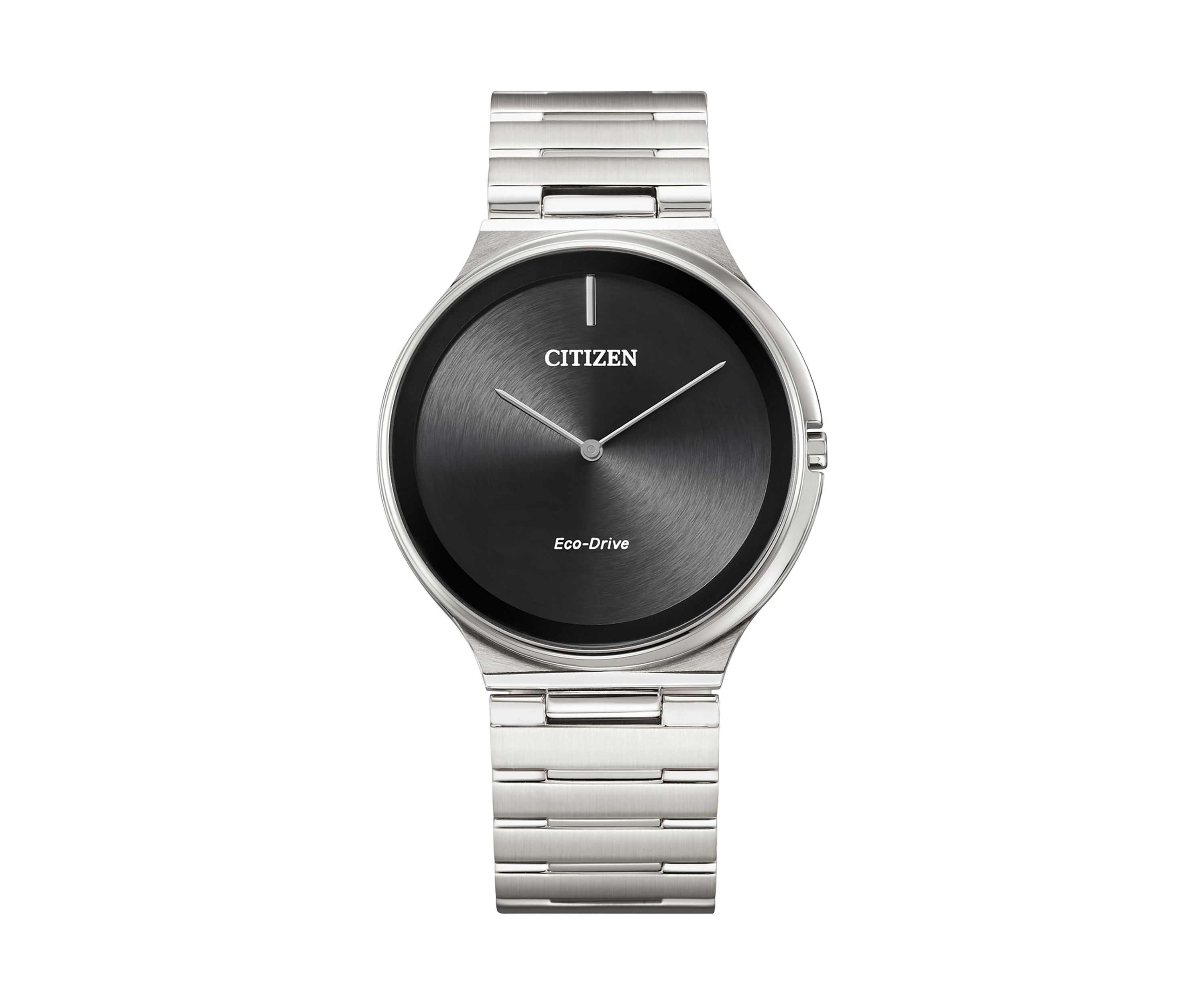 Eco Drive Mens Stiletto Silver Tone Stainless Steel Bracelet Watch