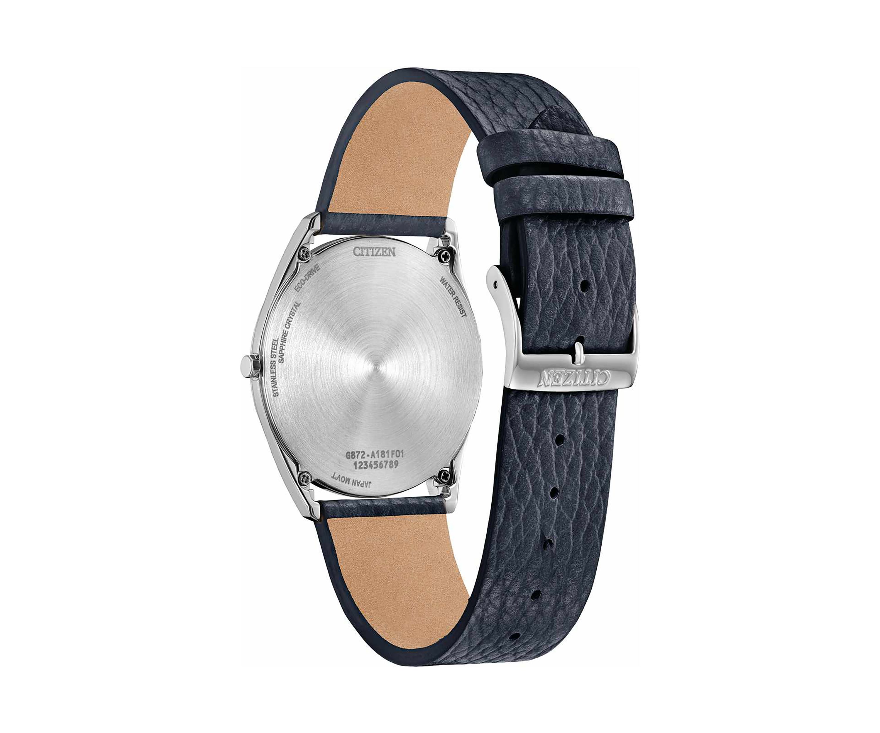 Citizens Unisex Classic Eco Blue Leather Strap Watch
