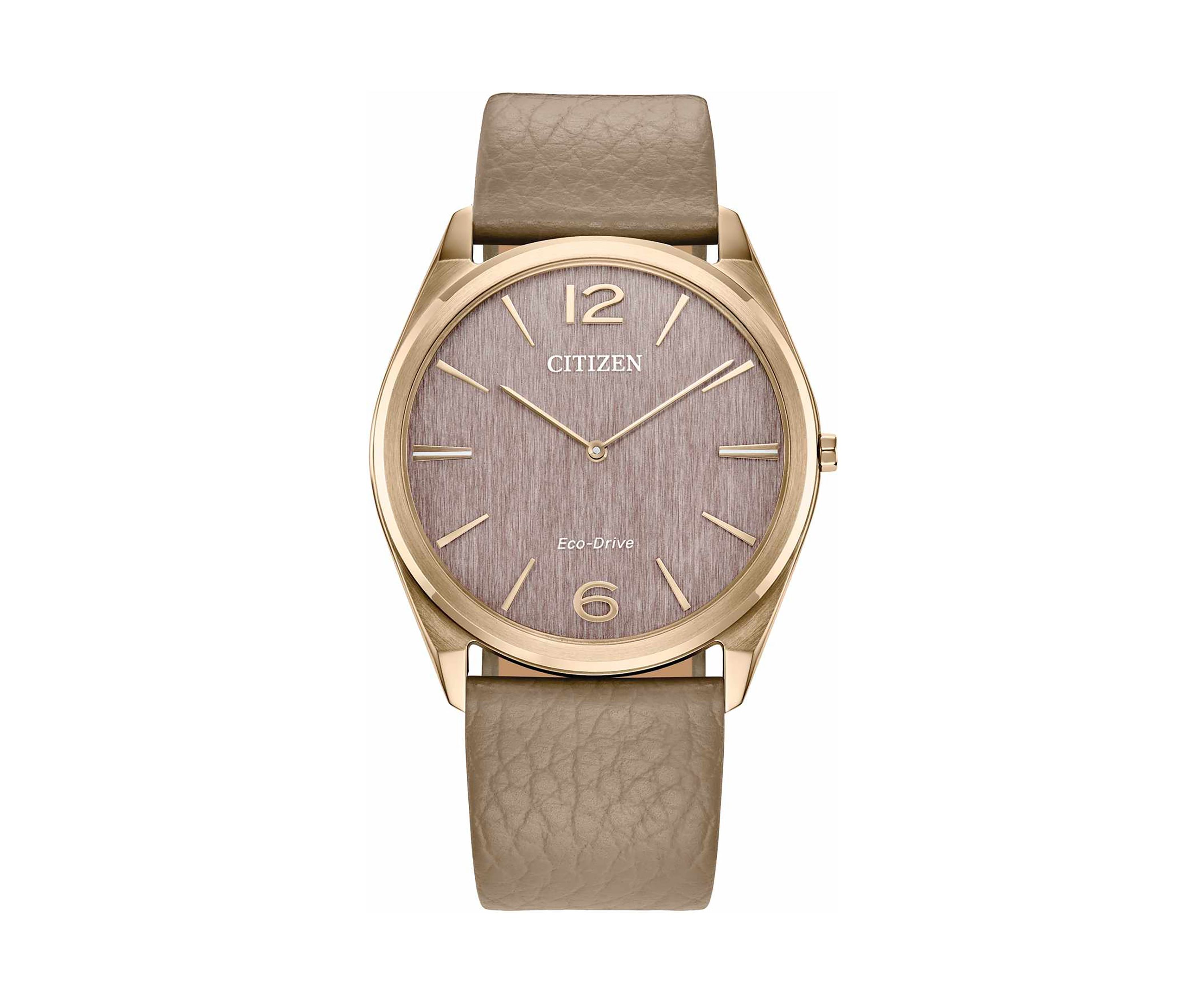 Citizens Unisex Classic Eco Beige Leather Strap Watch