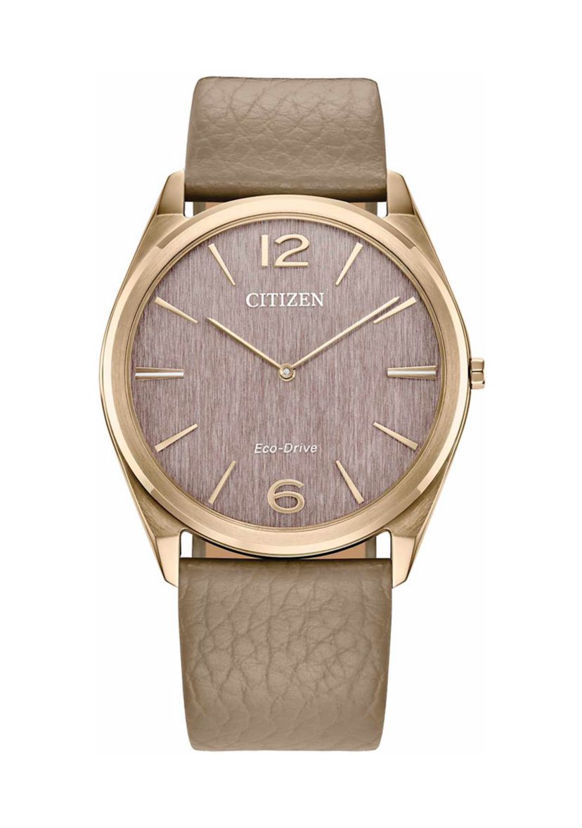 Citizens Unisex Classic Eco Beige Leather Strap Watch