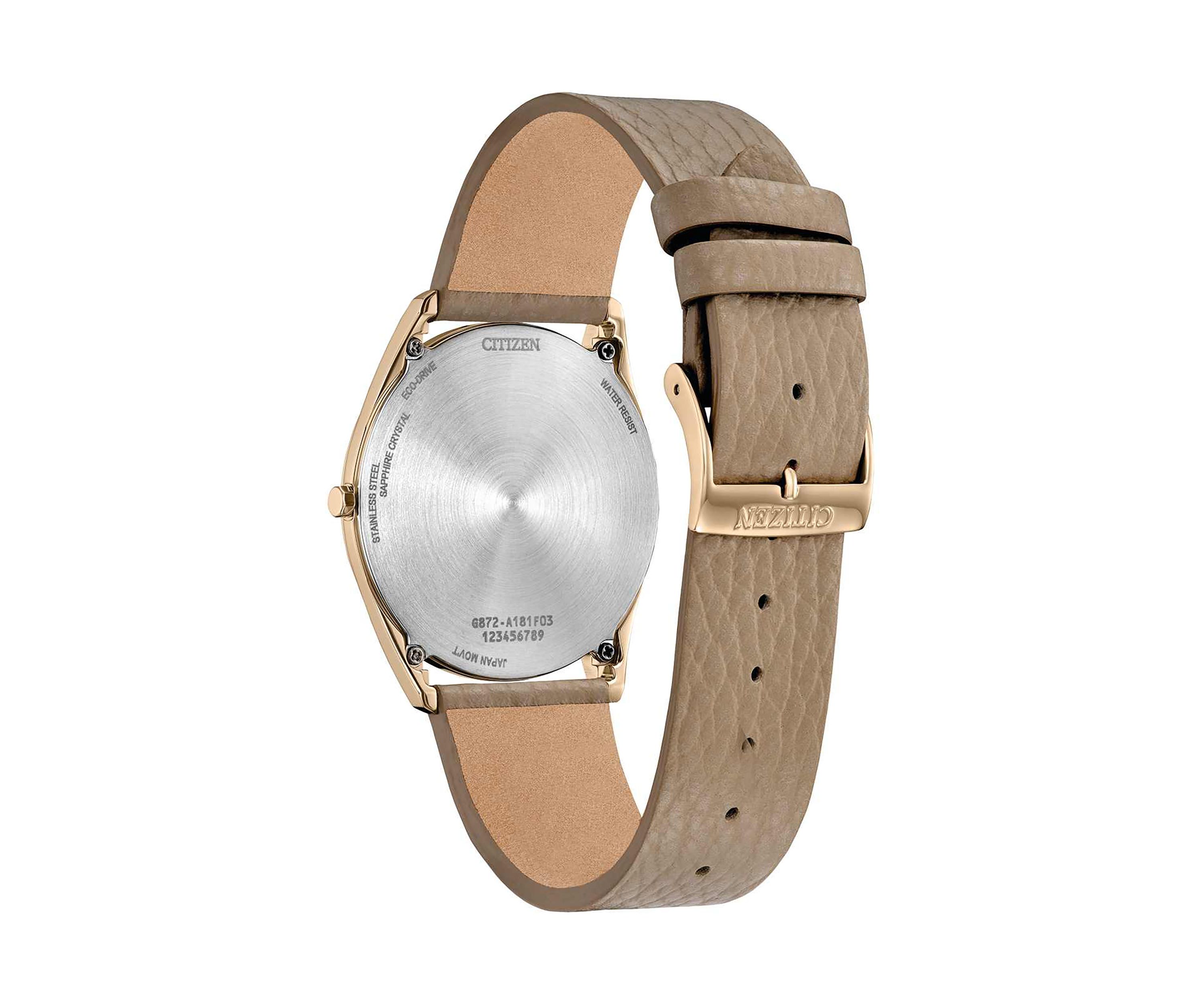 Citizens Unisex Classic Eco Beige Leather Strap Watch