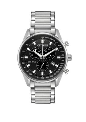 Citizen Mens Eco Drive Brycen Stainless Steel Silver Tone Chronograph ...