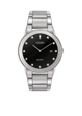 CITIZEN Eco-Drive Men's Silver-Tone Axiom Watch, Silver -  0013205110252