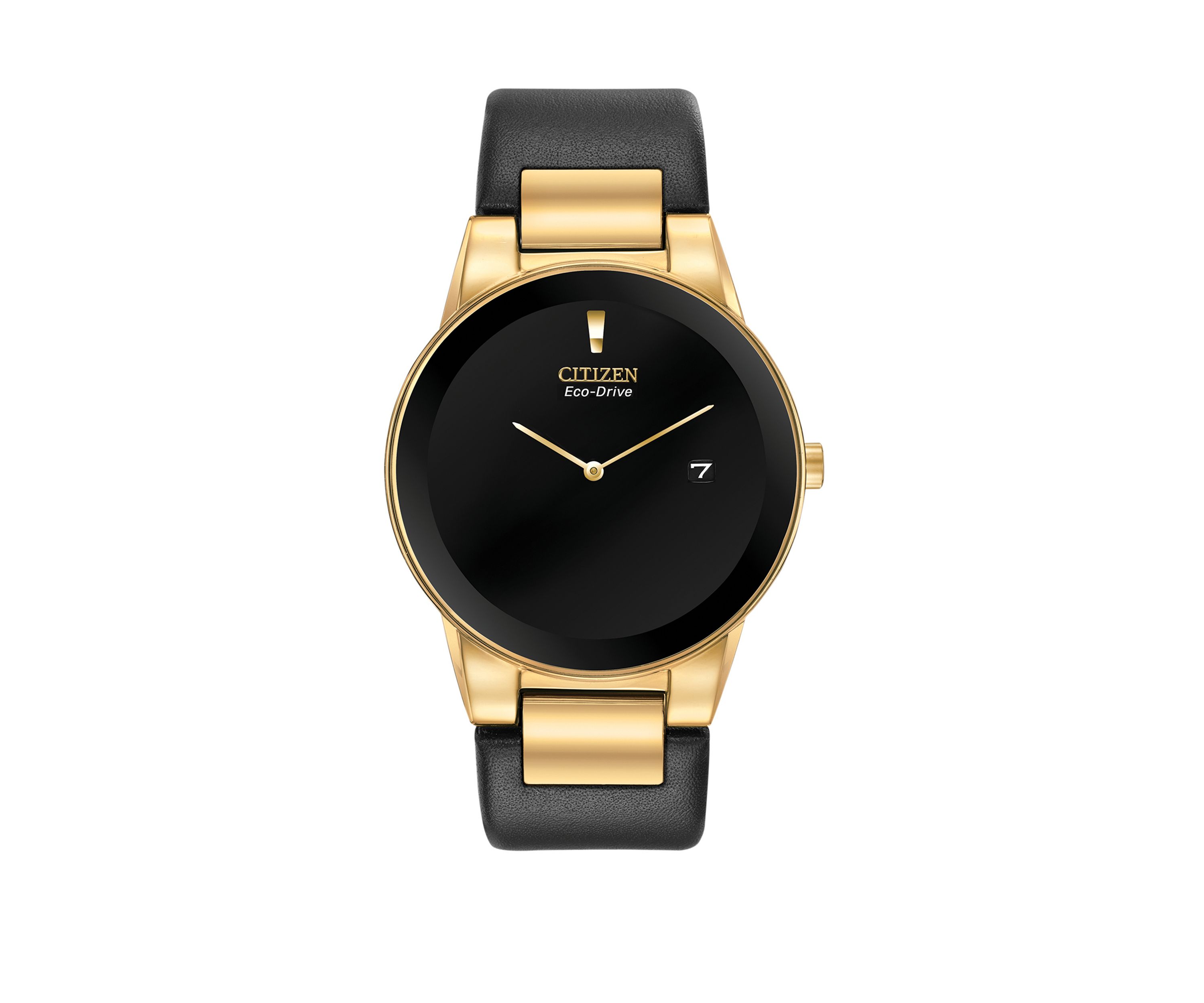 Mens Axiom Black Leather Strap watch