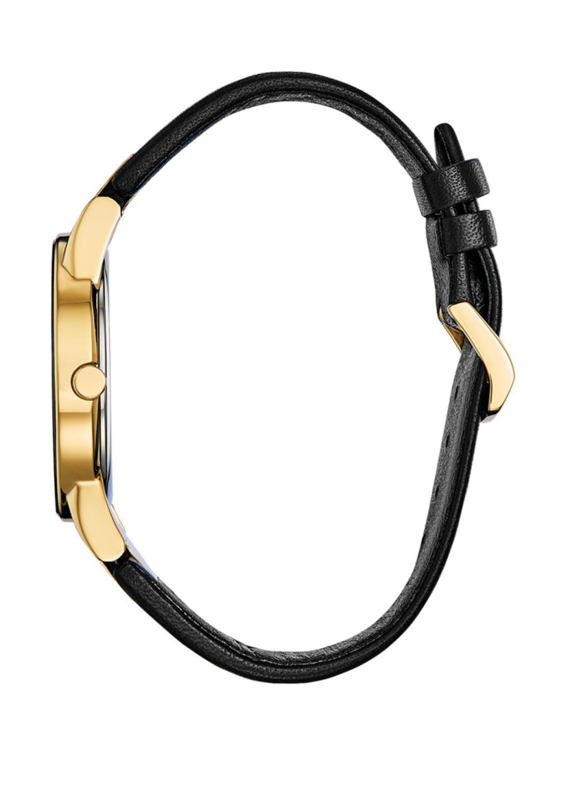 Mens Axiom Black Leather Strap watch