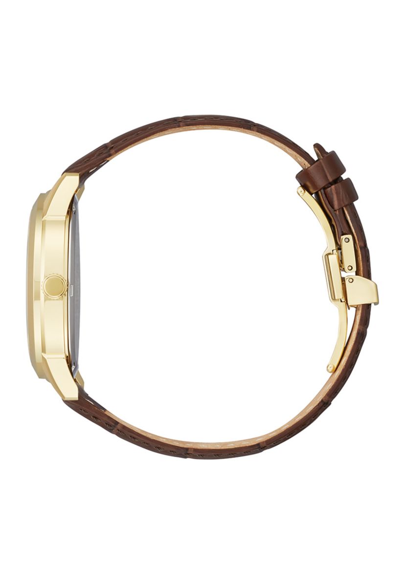 Citizen Eco-Drive Corso Mens Brown Leather Strap Watch