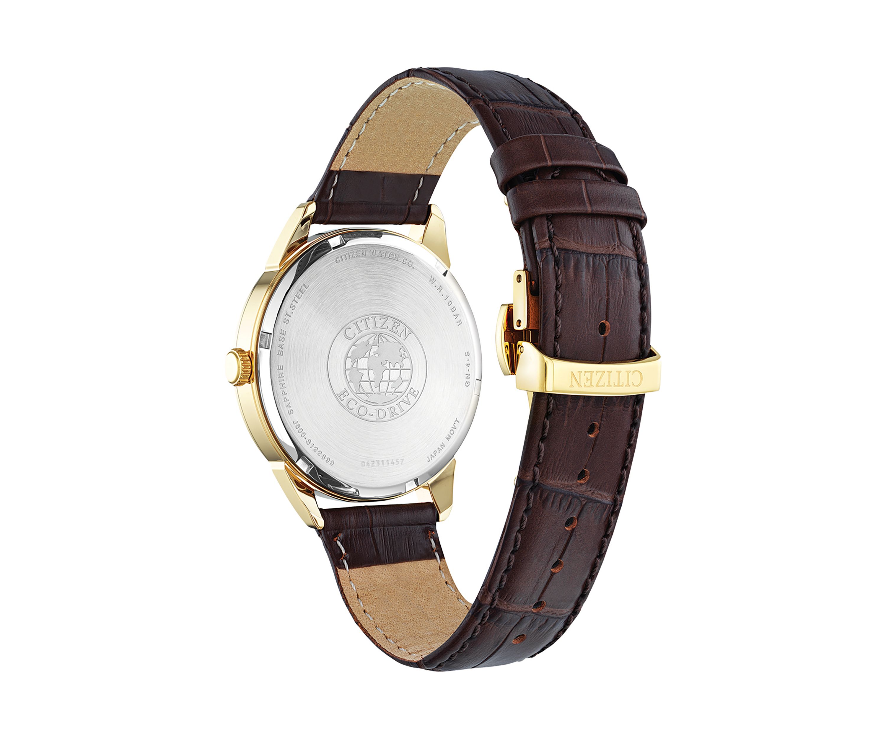 Citizen Eco-Drive Corso Mens Brown Leather Strap Watch