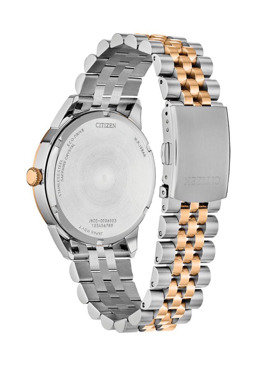 Mens Classic Rolan Two-Tone Bracelet Watch, 40.5 mm