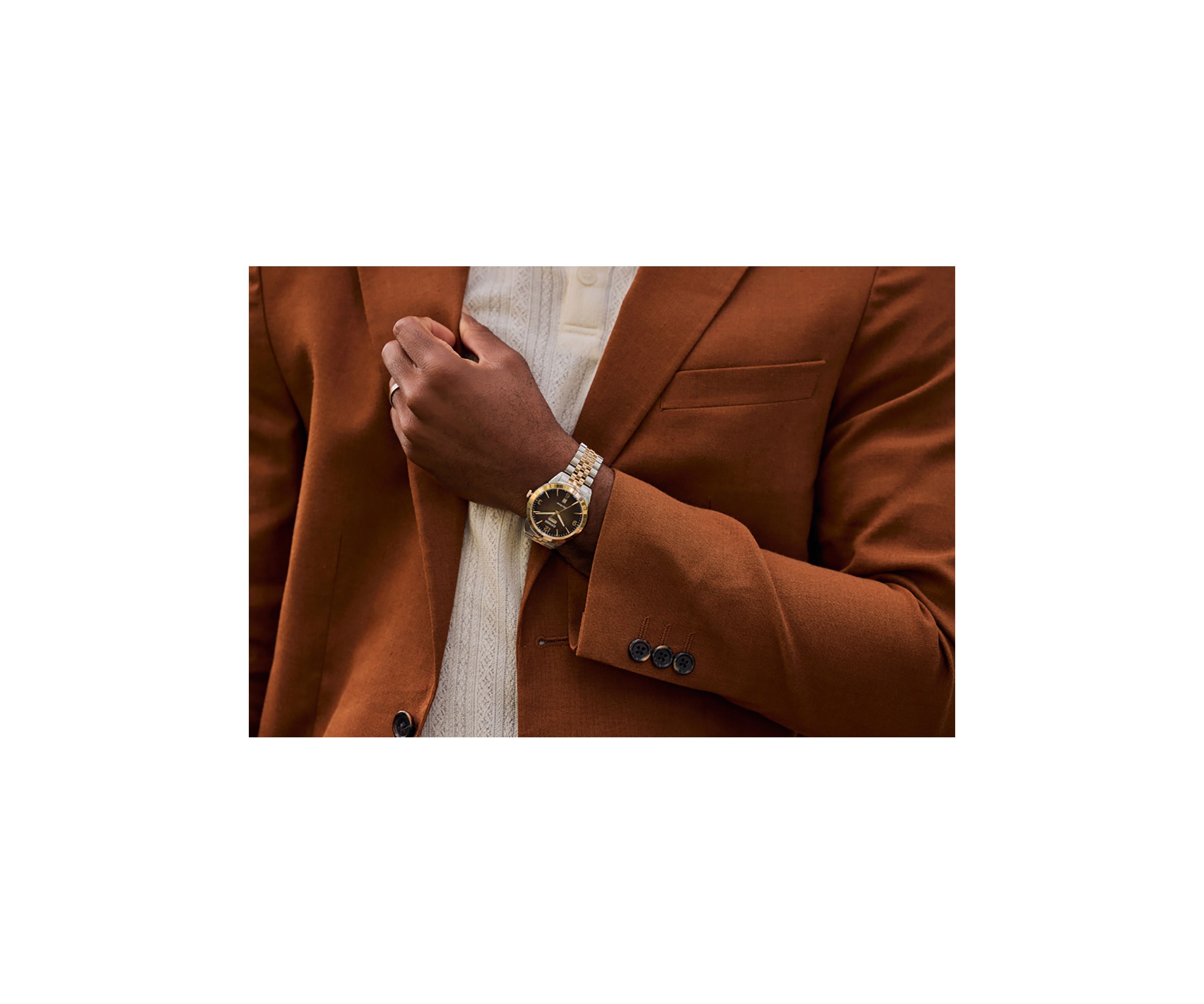 Mens Classic Rolan Two-Tone Bracelet Watch, 40.5 mm