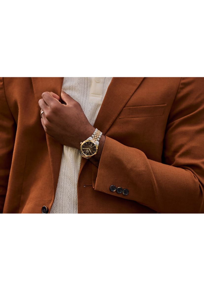 Mens Classic Rolan Two-Tone Bracelet Watch, 40.5 mm