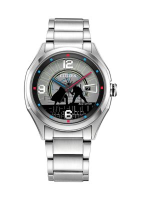 Citizen Men's 41 Millimeter Star Wars Luke And Vander Duel Silver-Tone Stainless Steel Bracelet Watch