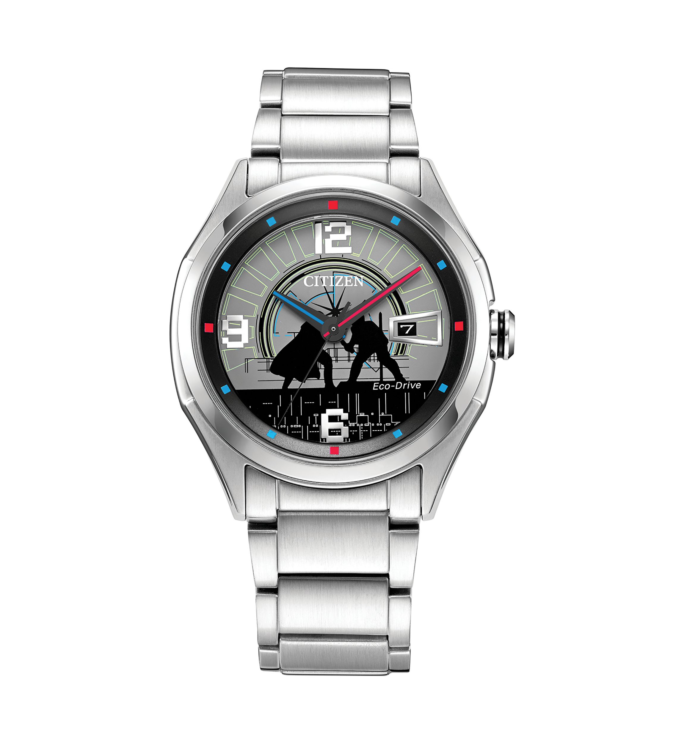 Citzen Mens Star Wars Luke and Vander Duel Silver-tone Stainless Steel Bracelet Watch, 41mm