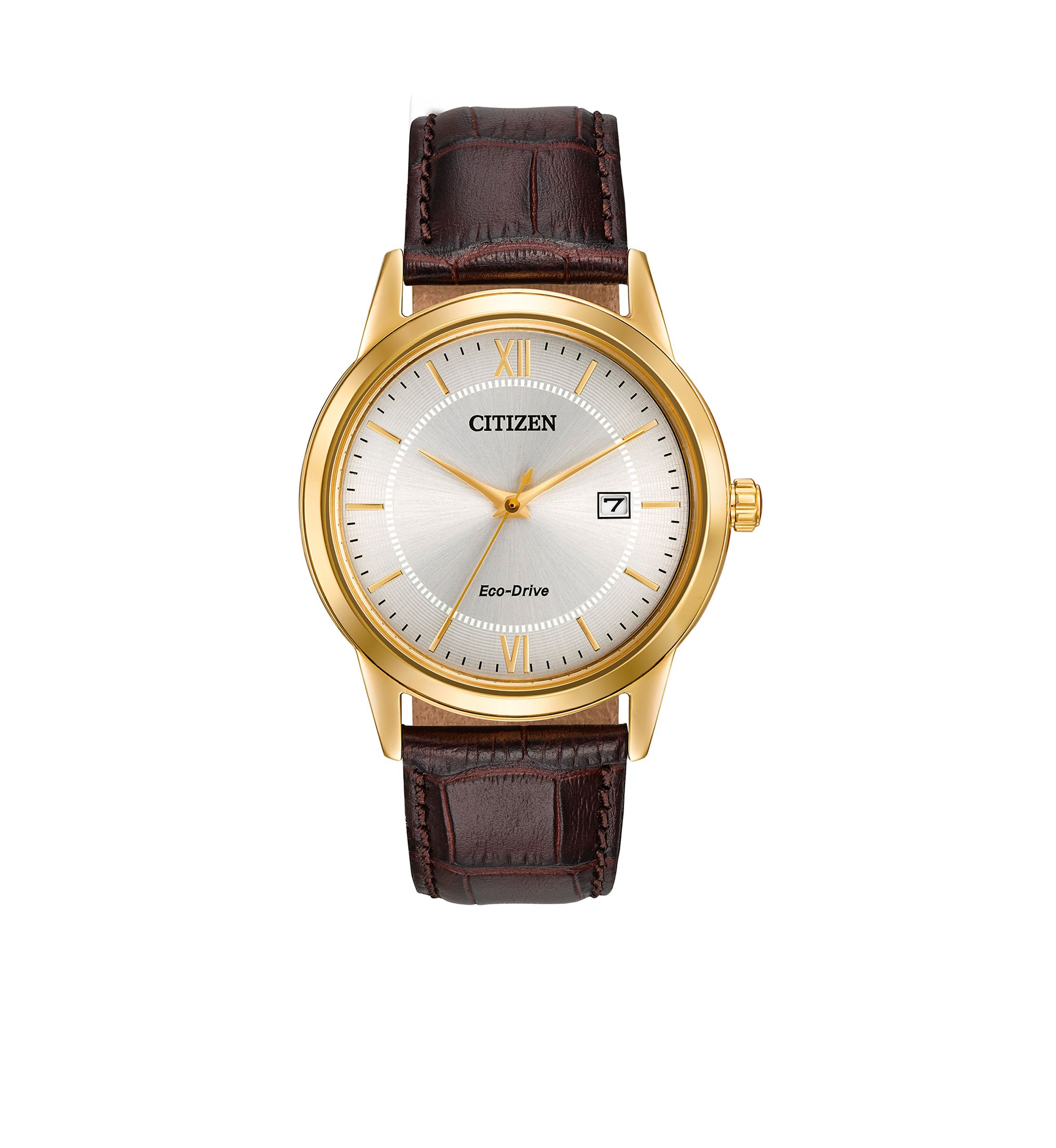 Eco-Drive Gold-Tone Stainless Steel Leather Dress Watch