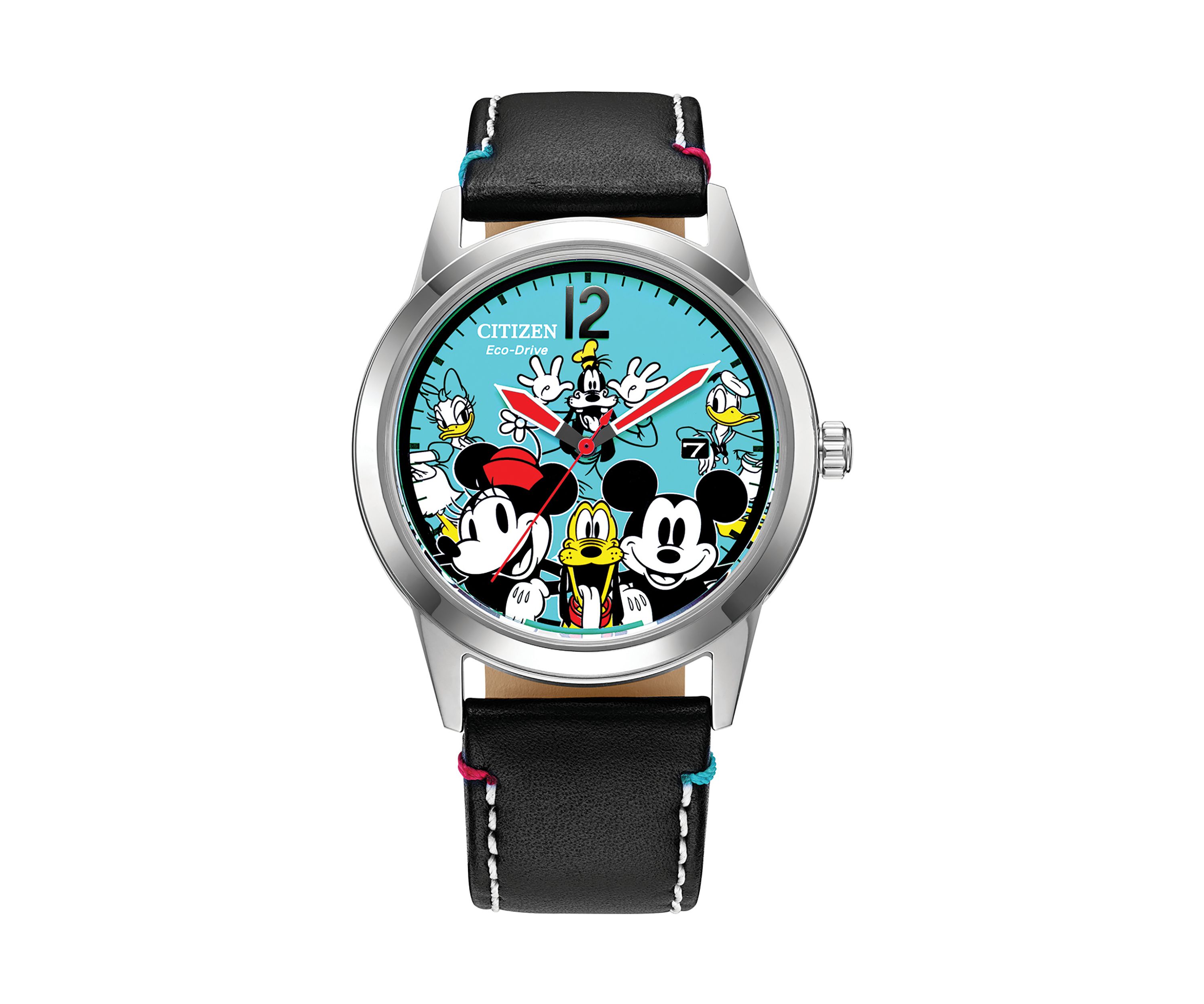 Citizen Eco-Drive Unisex Disney Sensational Six Black Strap Watch, 40mm