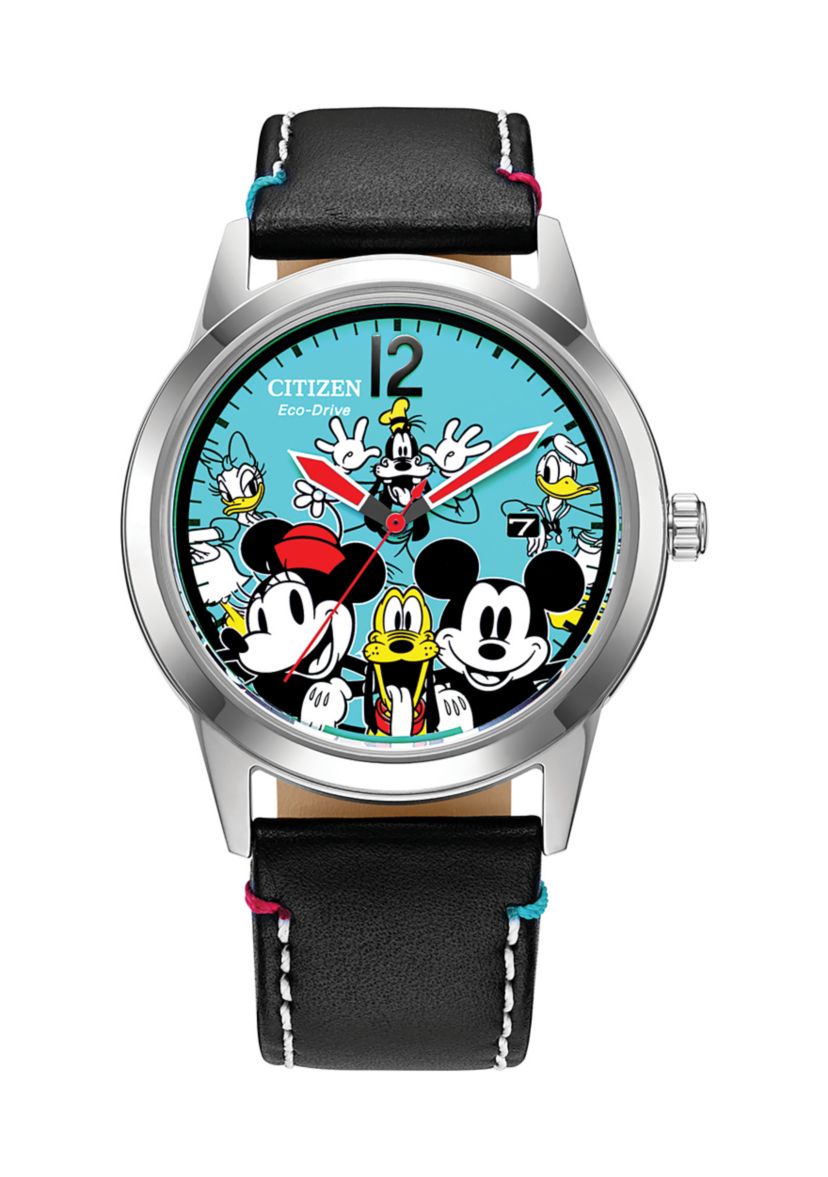 Citizen Eco-Drive Unisex Disney Sensational Six Black Strap Watch, 40mm