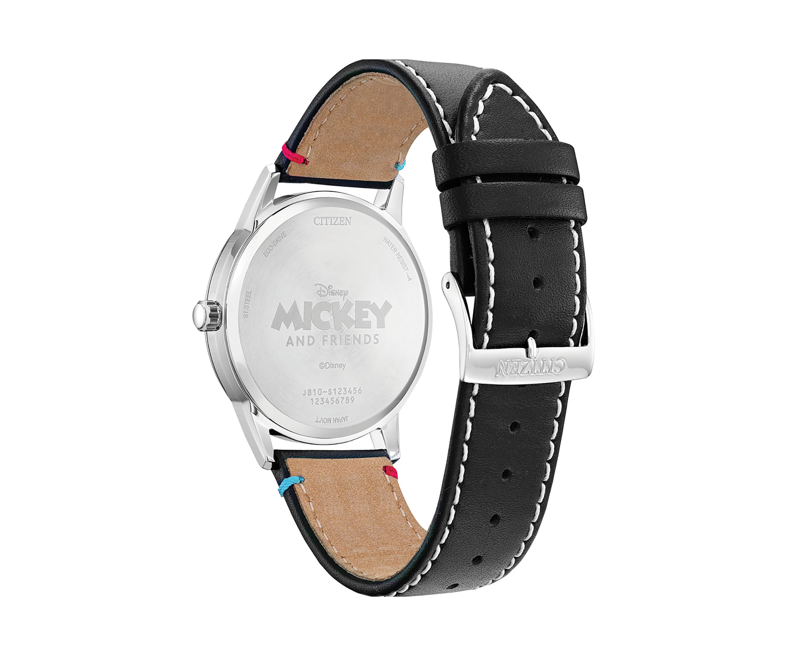 Citizen Eco-Drive Unisex Disney Sensational Six Black Strap Watch, 40mm