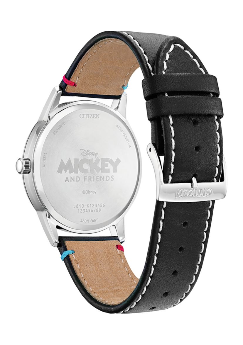 Citizen Eco-Drive Unisex Disney Sensational Six Black Strap Watch, 40mm