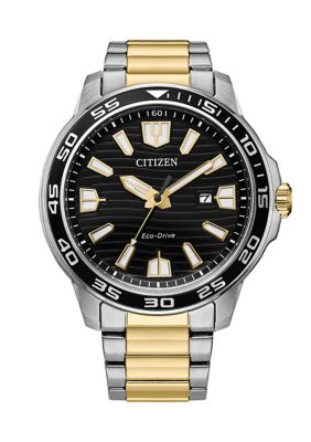 Citizen Eco-Drive Sport Men's Two Tone Stainless Steel Bracelet Watch