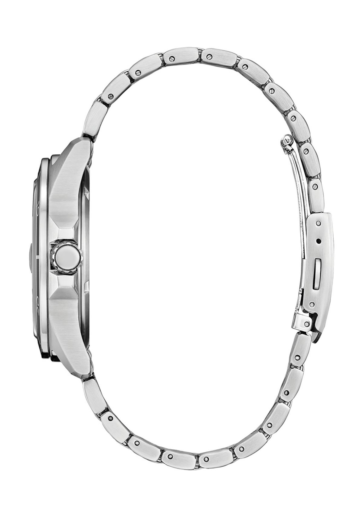 Mens 41.5 Millimeter Sport Casual Silver-Tone Stainless Steel Bracelet Watch 